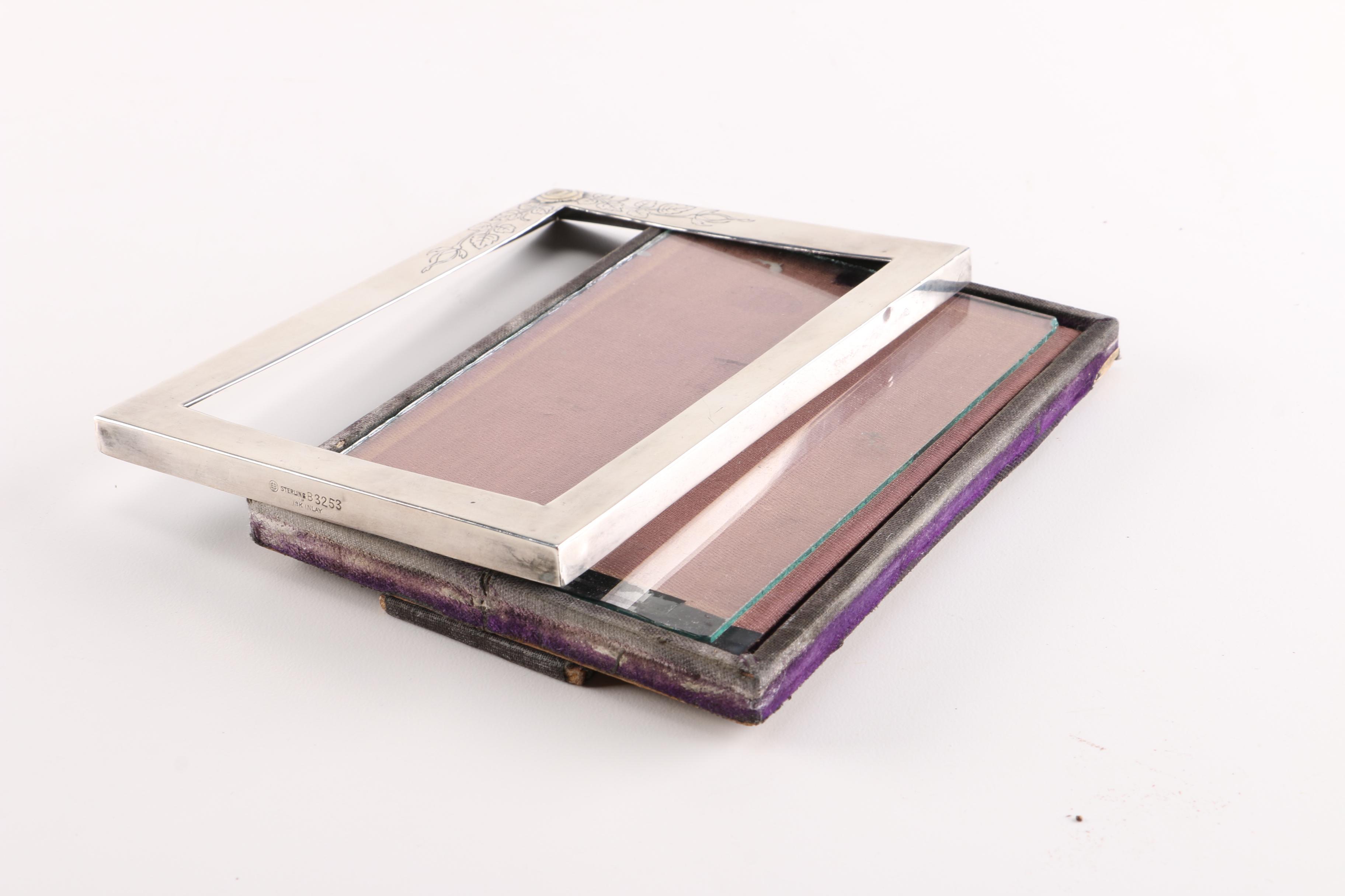 Sterling Silver Picture Frame With 18K Inlay