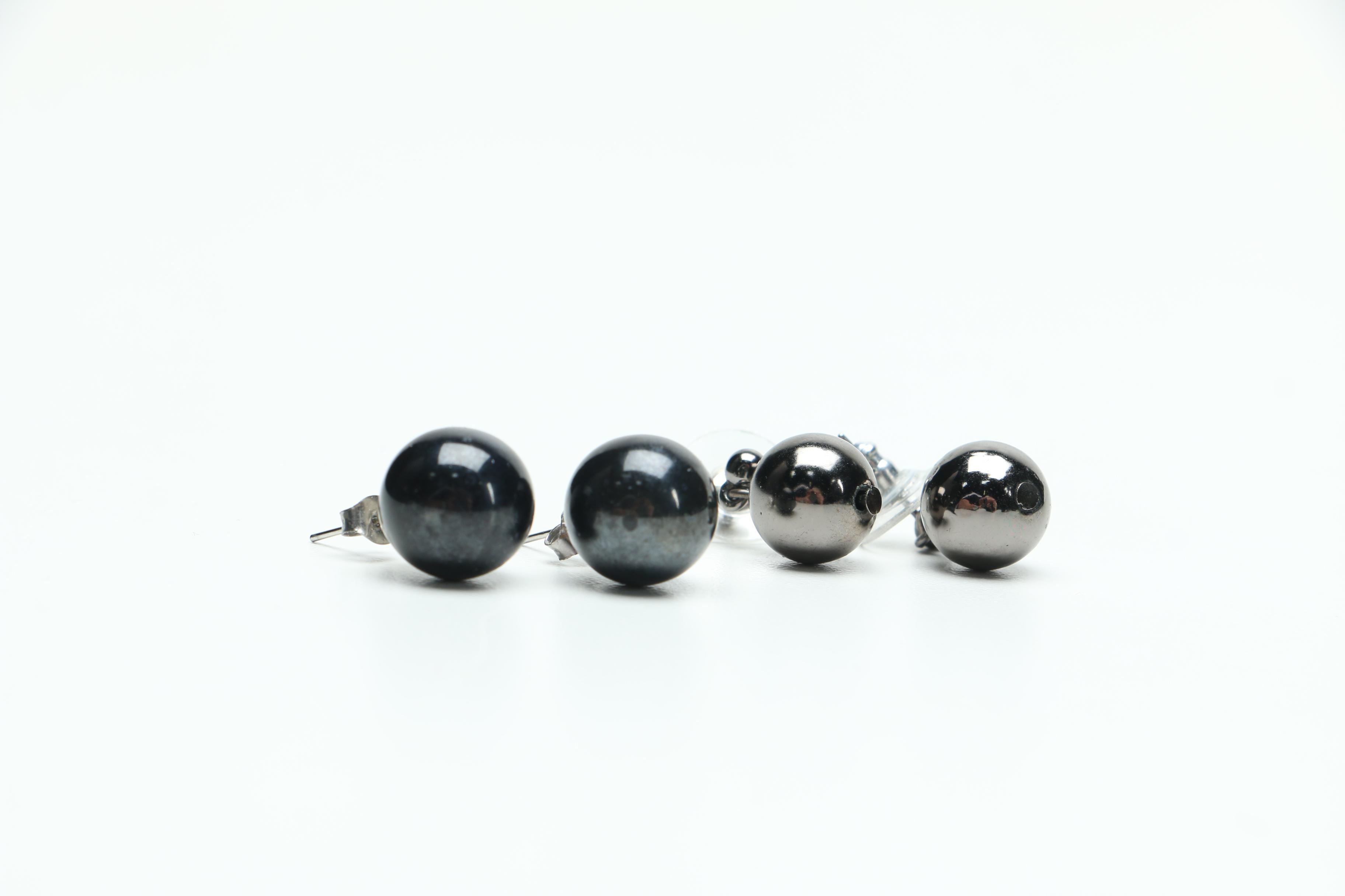 Enamel and Rhinestone Watch With Earrings