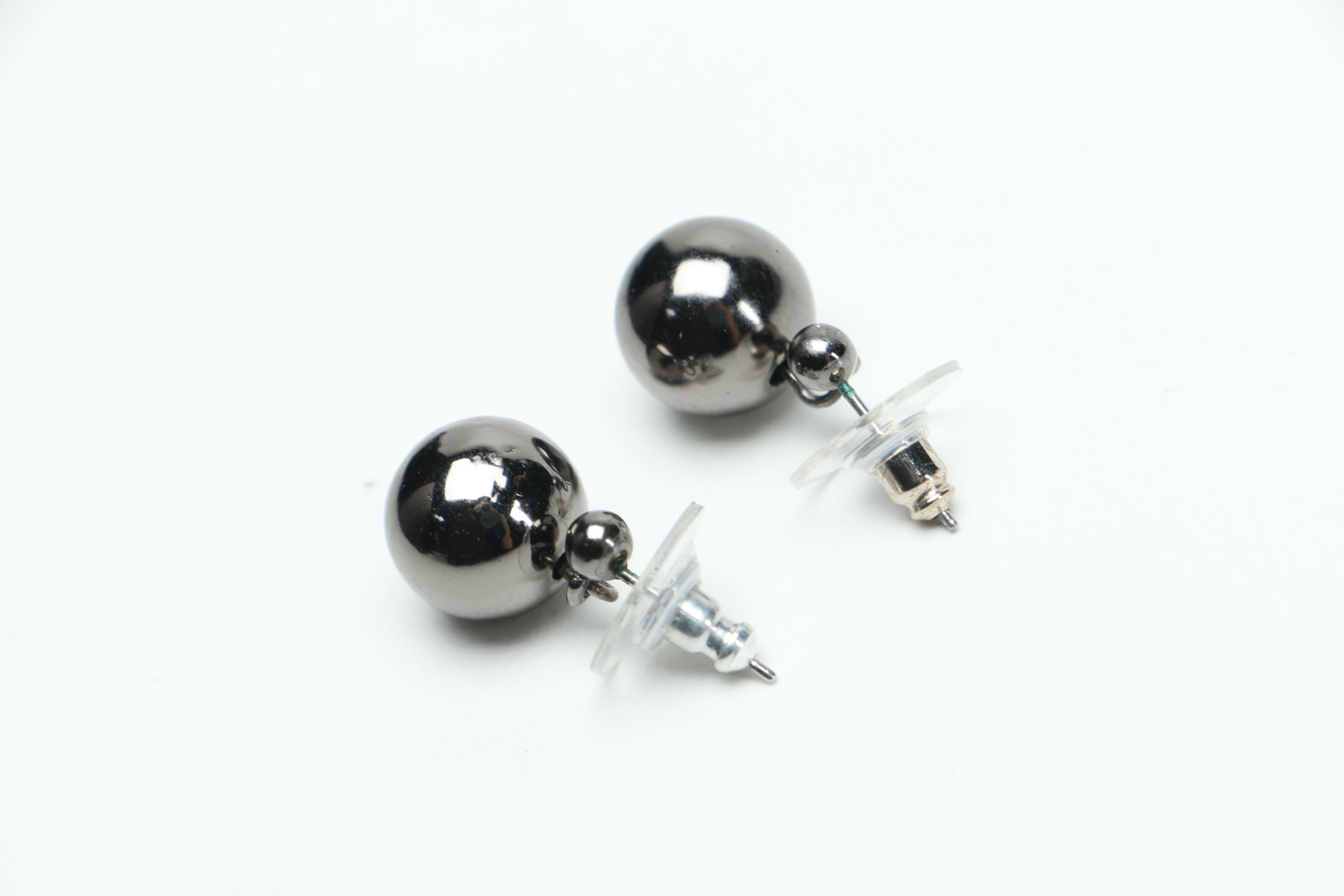 Enamel and Rhinestone Watch With Earrings