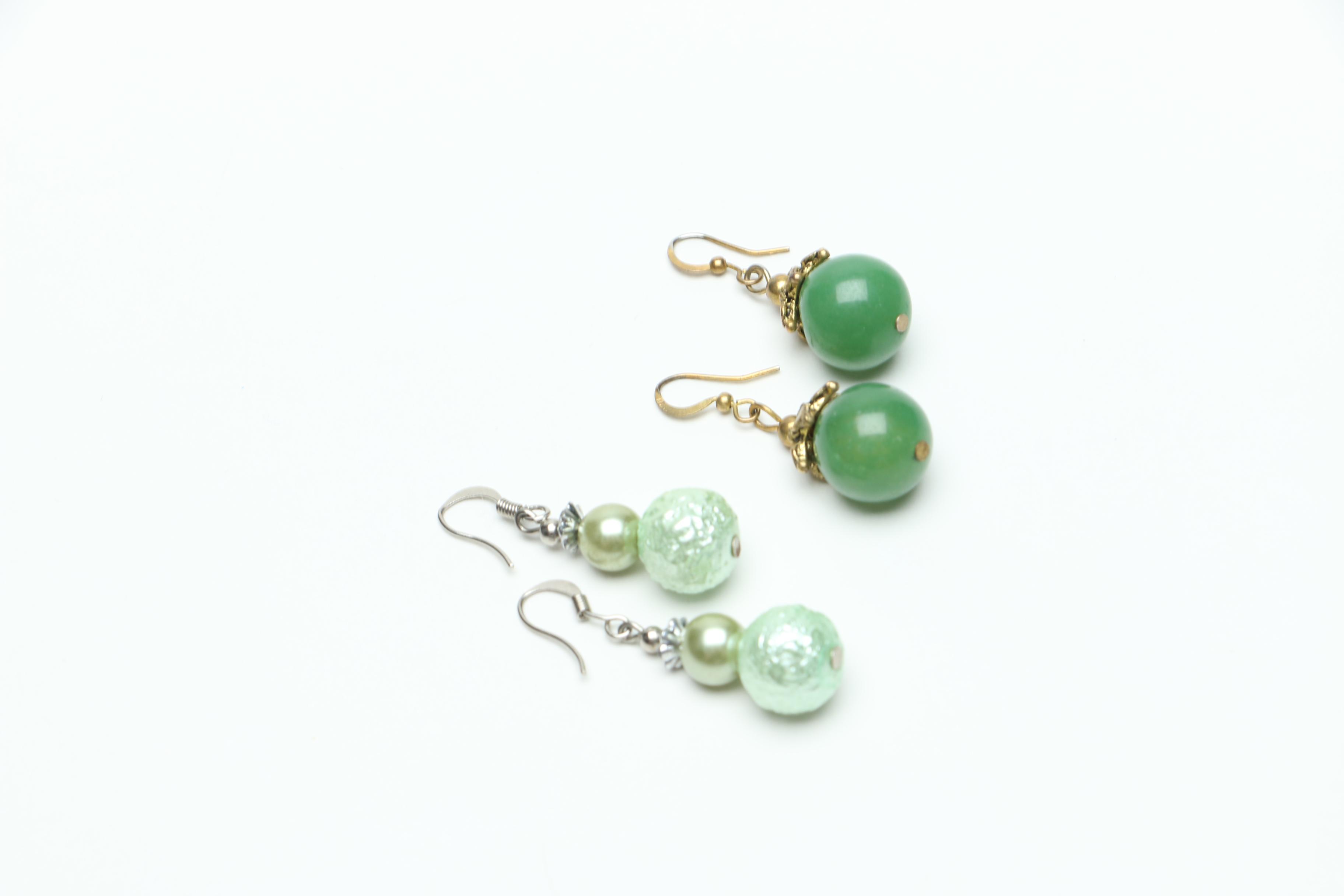 Enamel and Rhinestone Watch With Earrings