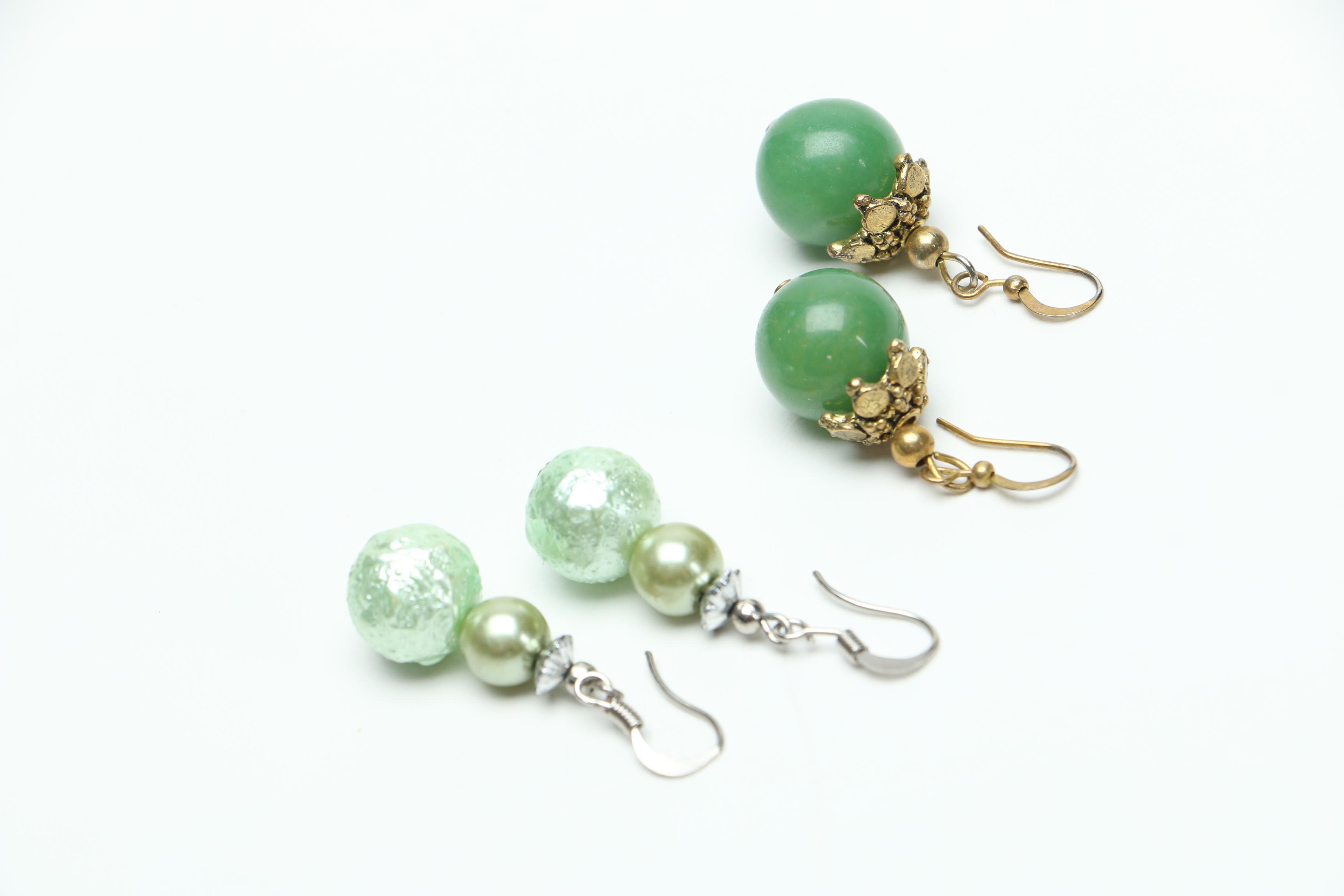 Enamel and Rhinestone Watch With Earrings