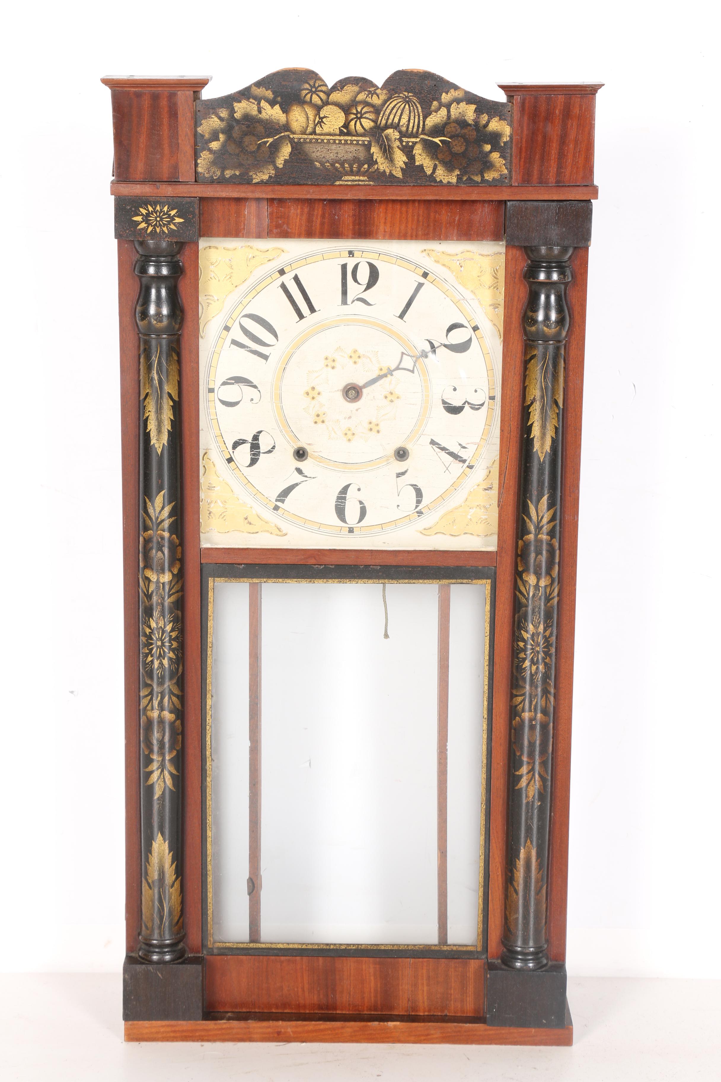 Antique Seth Thomas Style Wooden Shelf Clock