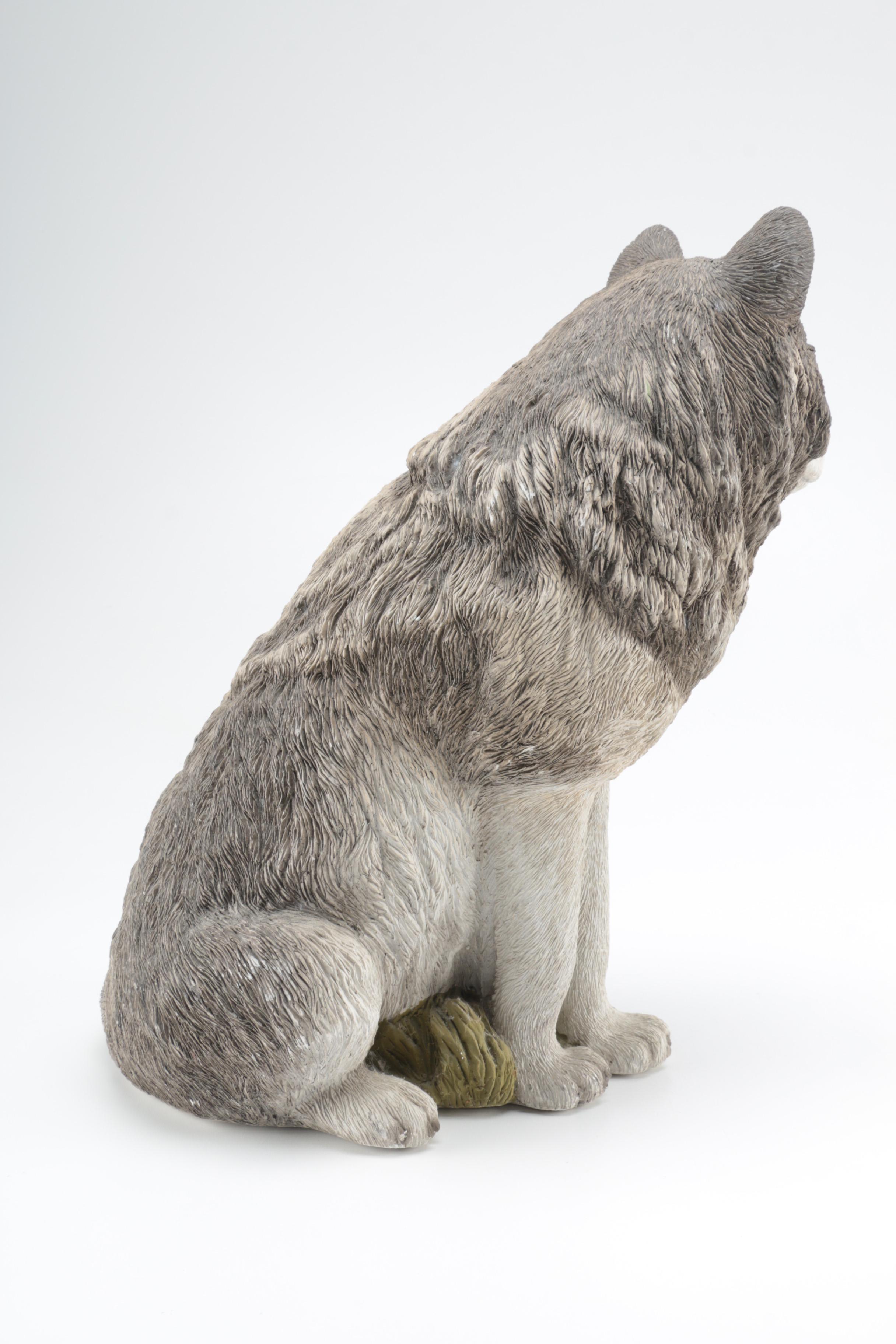 Hand-Painted Sandicast Wolf Figurines