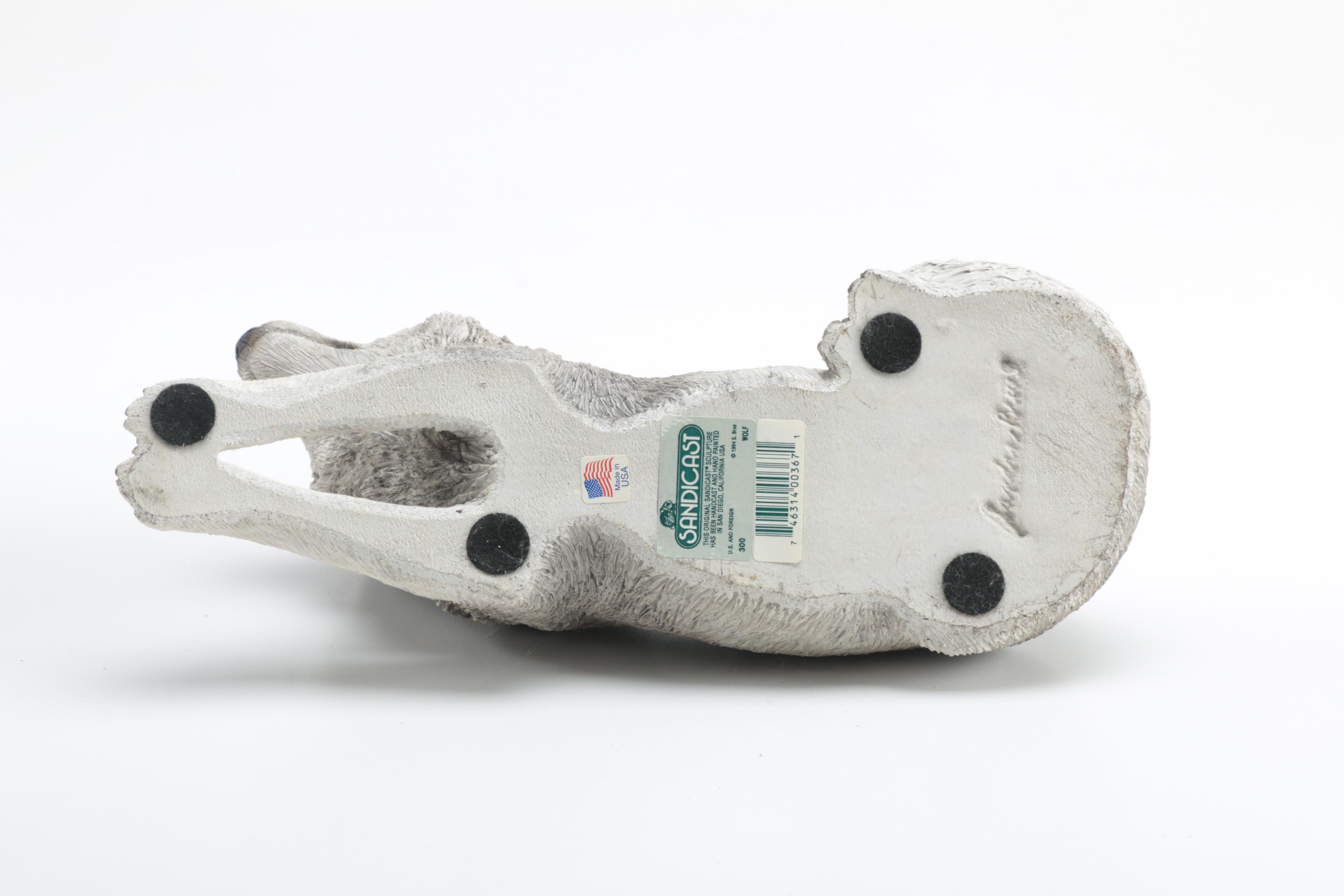 Hand-Painted Sandicast Wolf Figurines