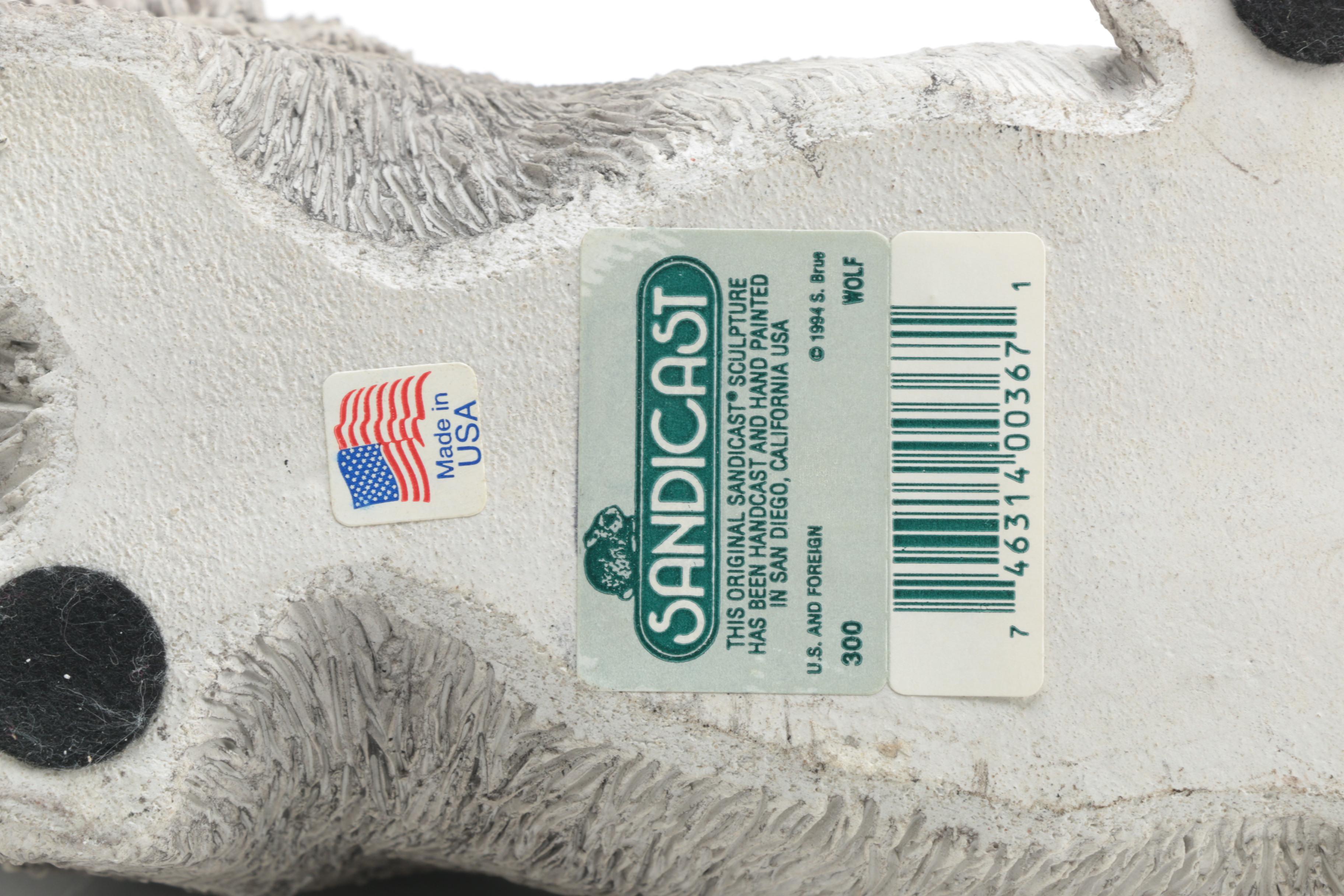 Hand-Painted Sandicast Wolf Figurines