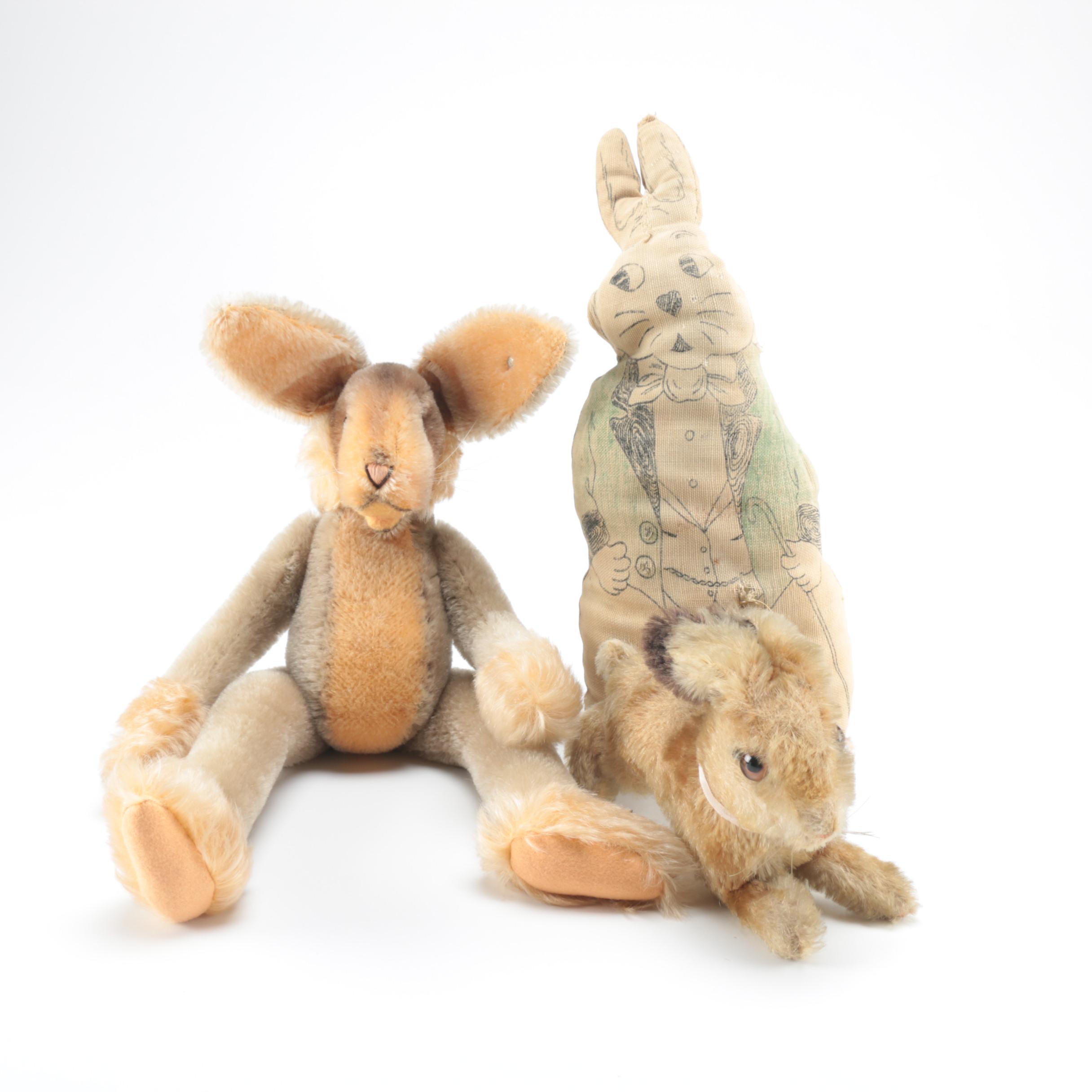 Antique Stuffed Toy Rabbits Including Steiff