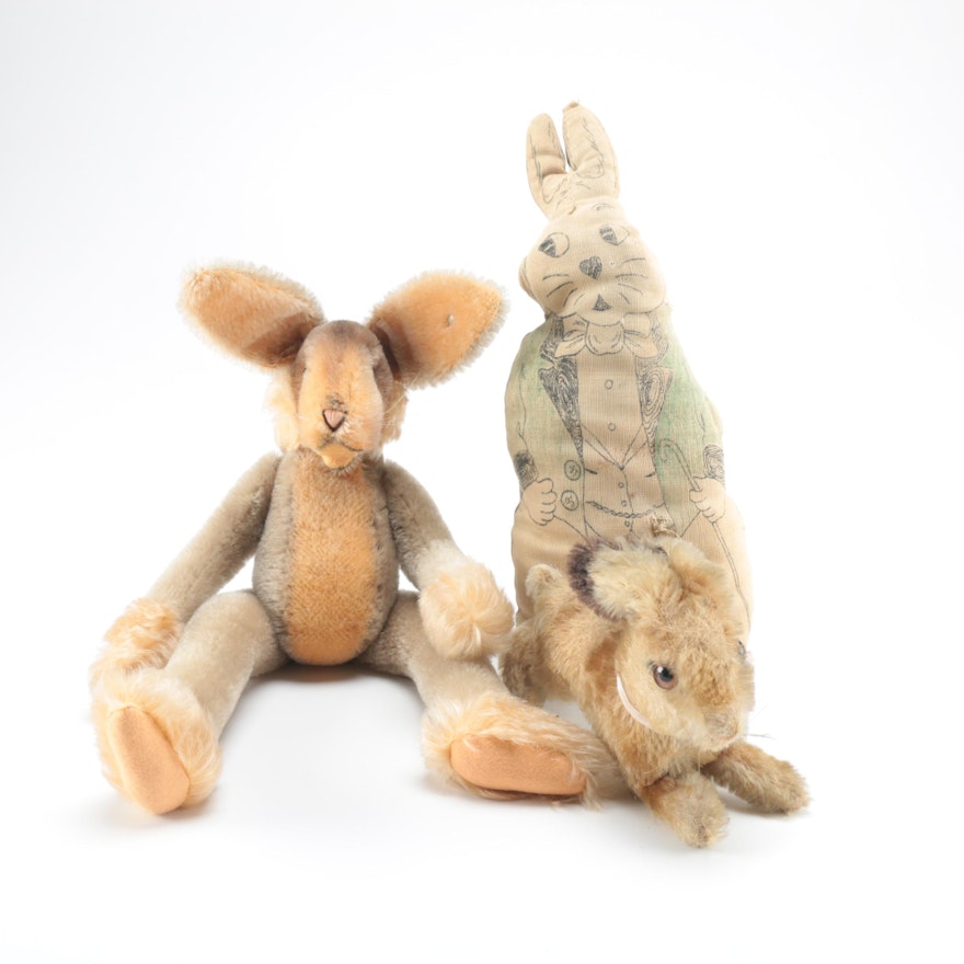 Antique Stuffed Toy Rabbits Including Steiff
