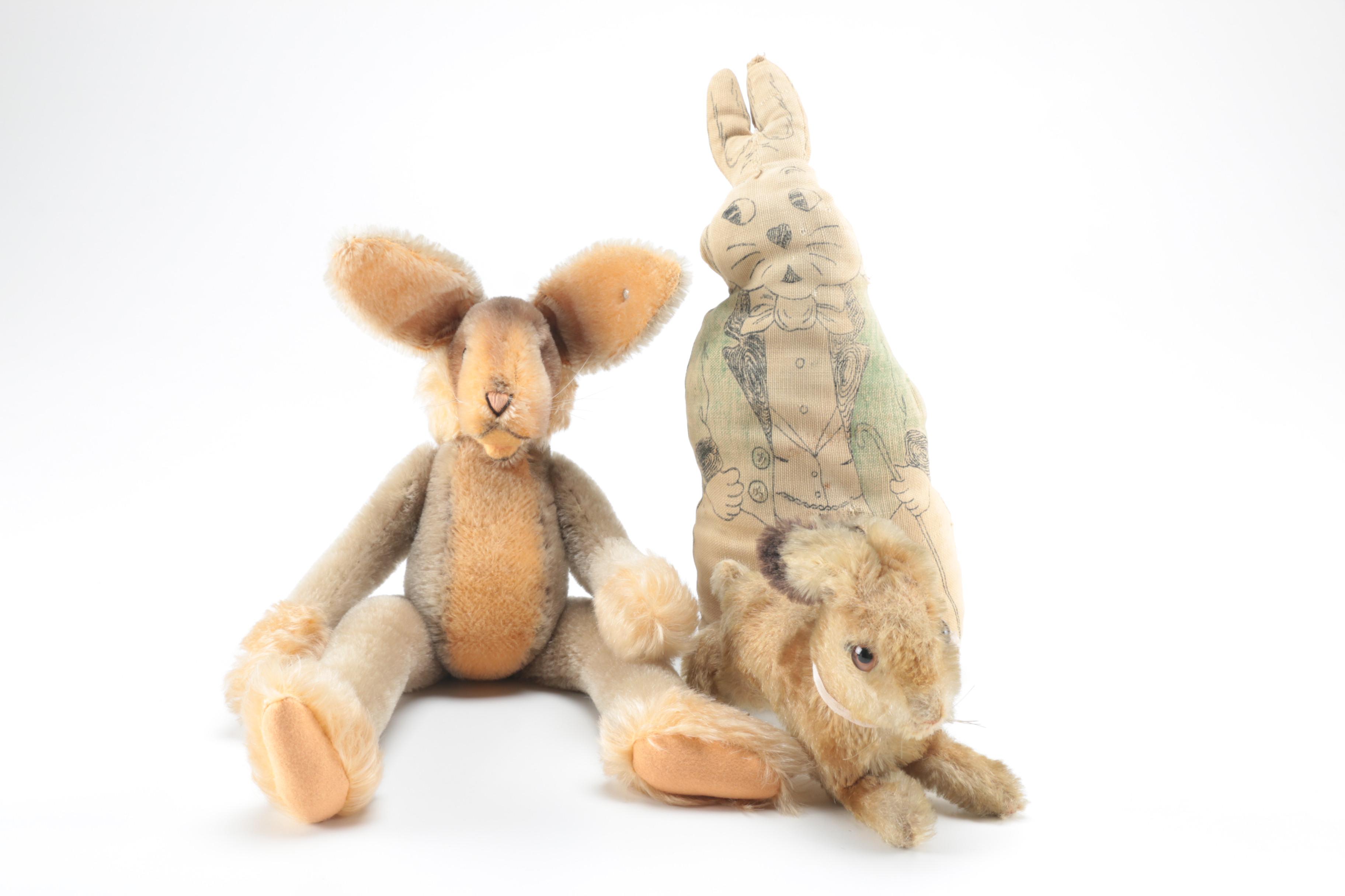 Antique Stuffed Toy Rabbits Including Steiff