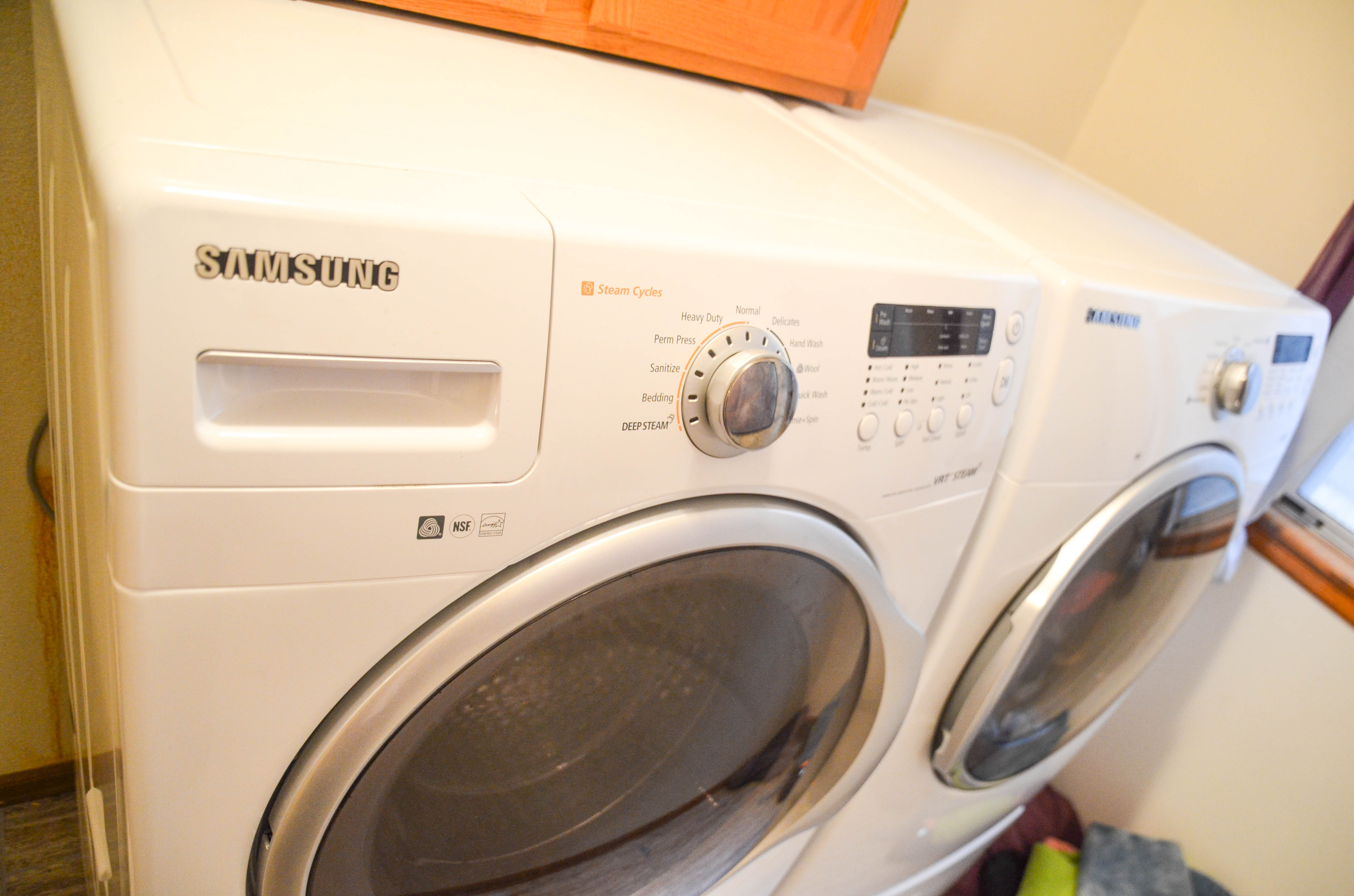 Samsung VRT Steam Washer And Dryer with Pedestal Drawers