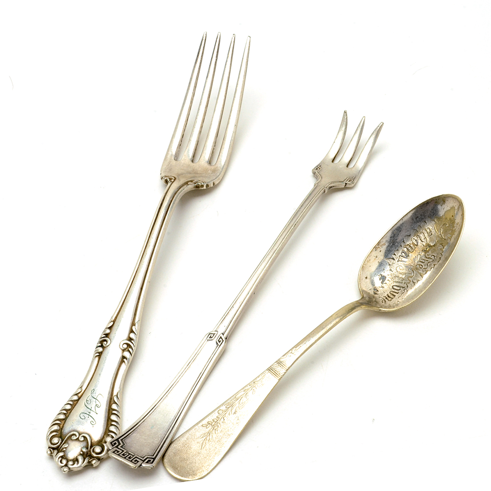Group of Silver Plate and Nickel Silver Flatware