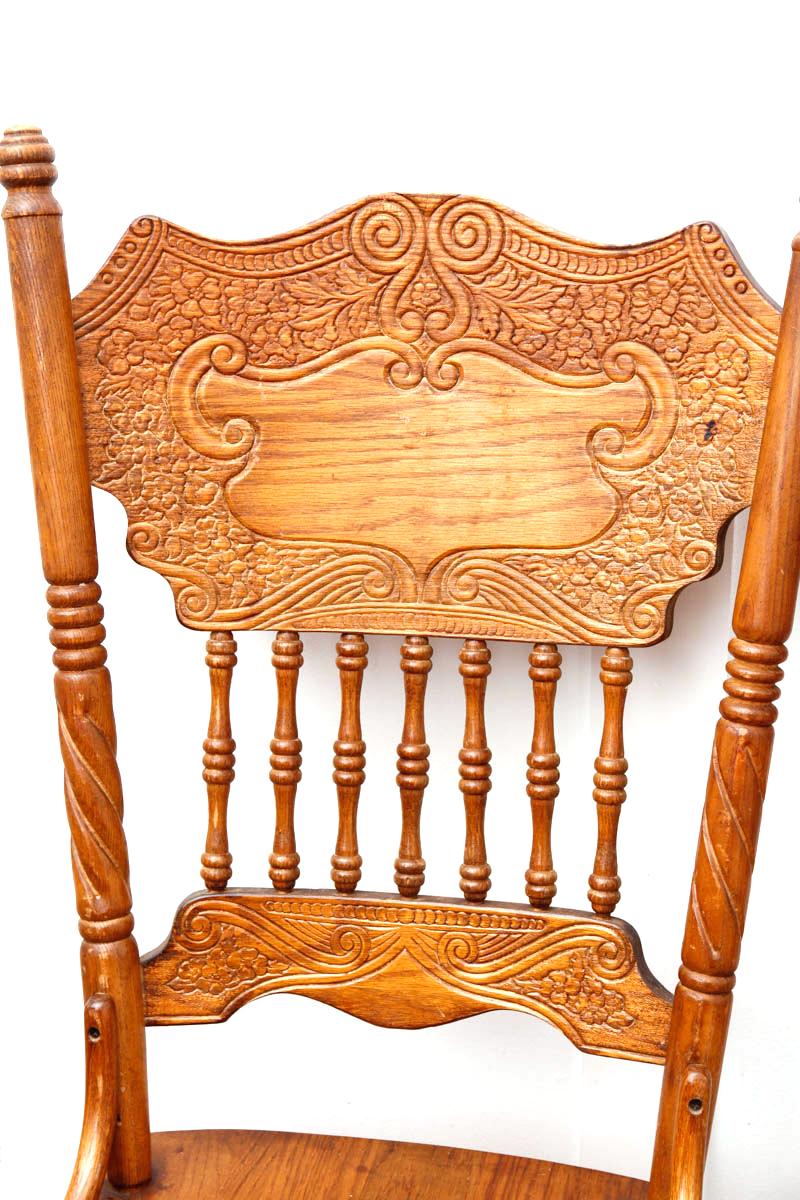 Pressed Back Oak Dining Chairs