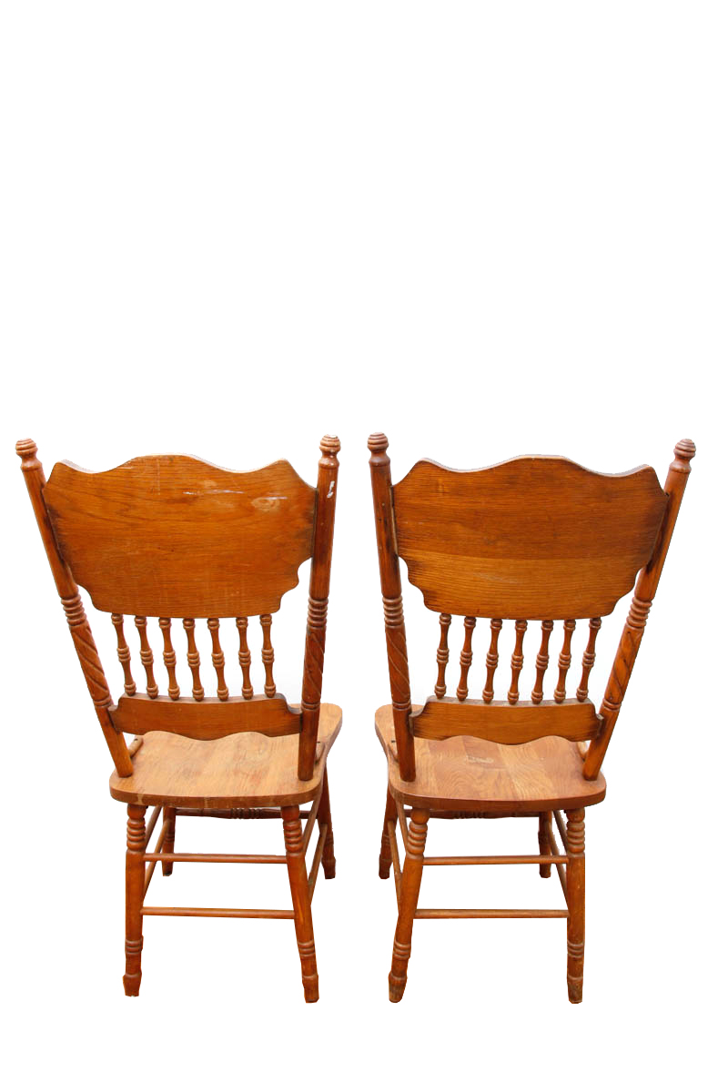 Pressed Back Oak Dining Chairs