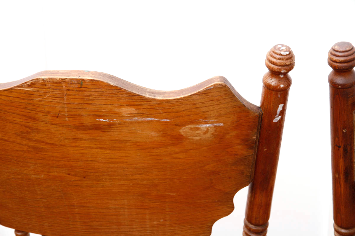 Pressed Back Oak Dining Chairs