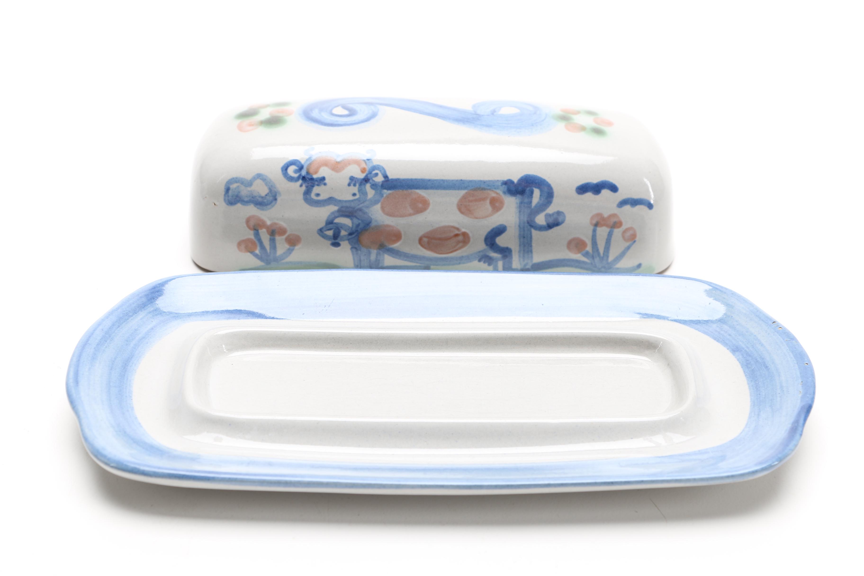 M. A. Hadley "Country Scene Blue" Tableware