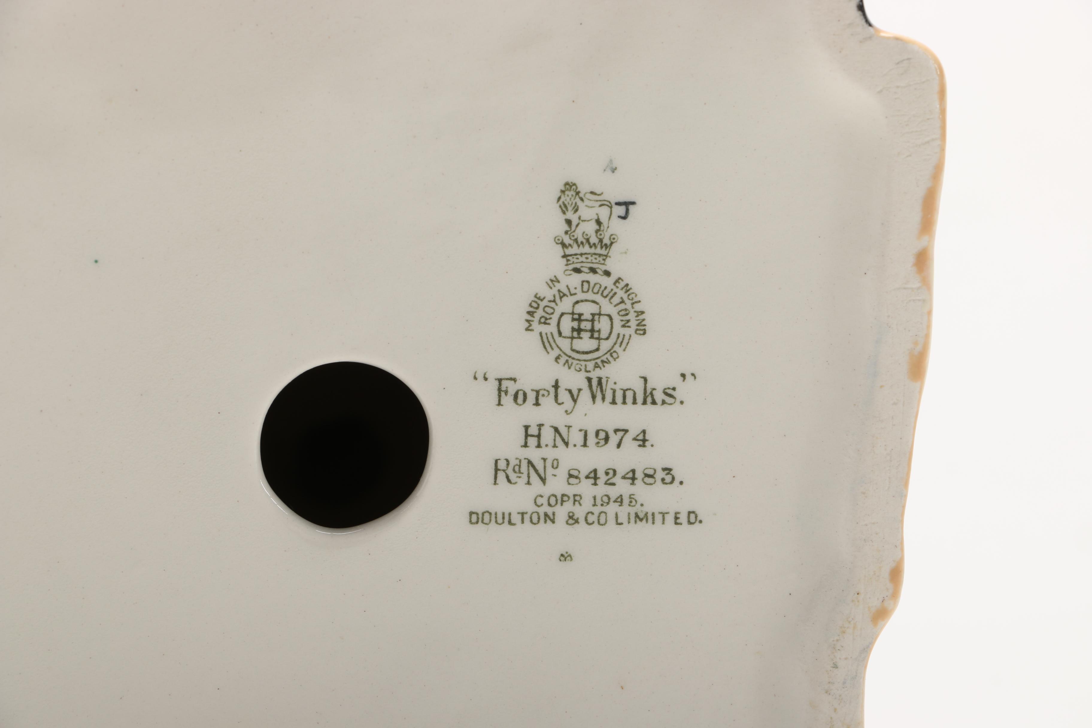 1974 Royal Doulton "Forty Winks" Porcelain Figurine