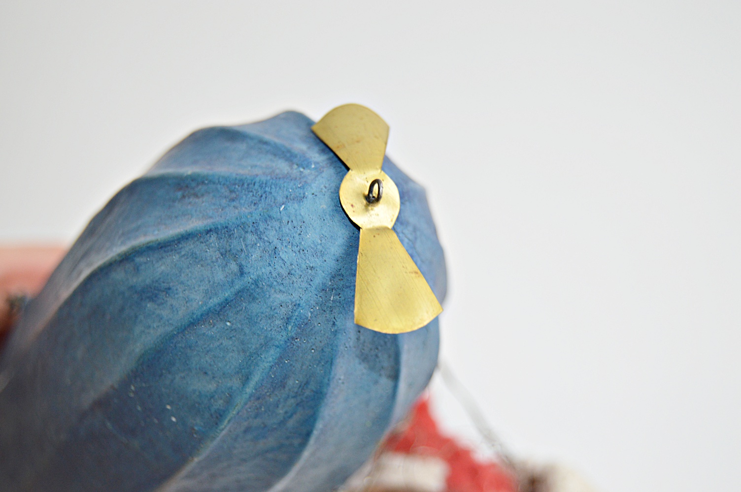 Antique German Paper Mache Santa and Dirigible Ornament