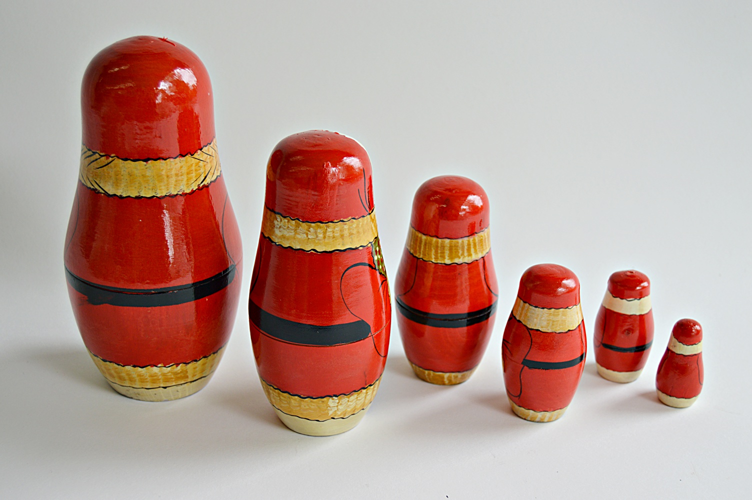 Vintage Matryoshka Style Santa Dolls