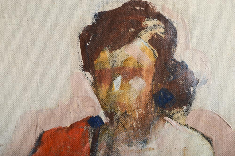 Alexander Minewski Oil Painting Seated Female Nude