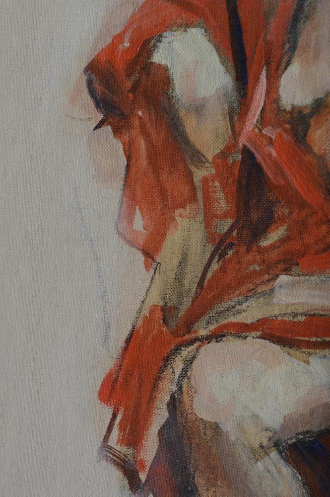 Alexander Minewski Oil Painting Seated Female Nude