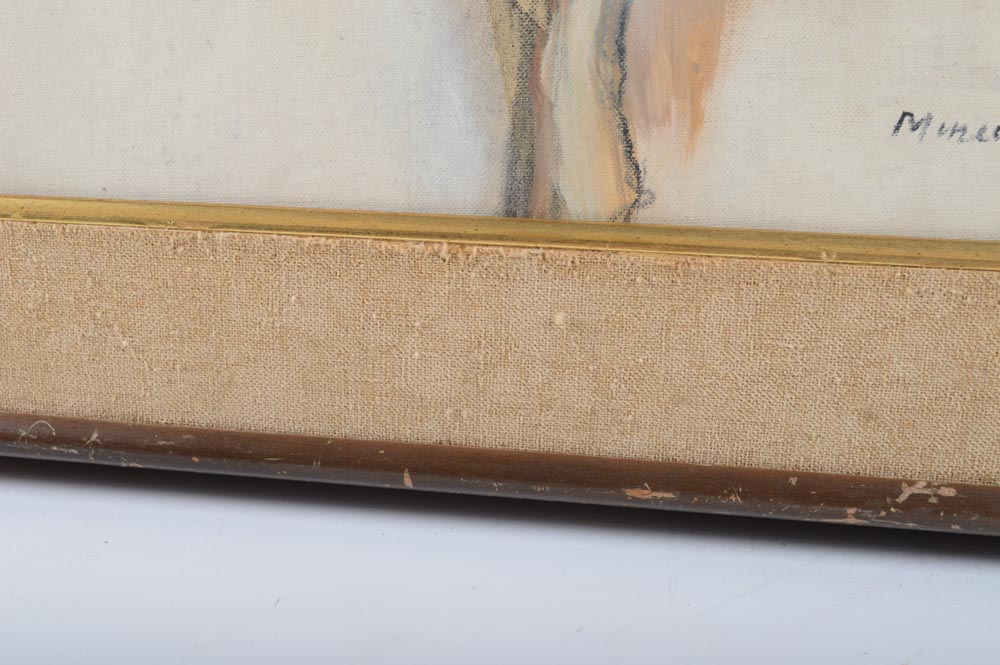 Alexander Minewski Oil Painting Seated Female Nude