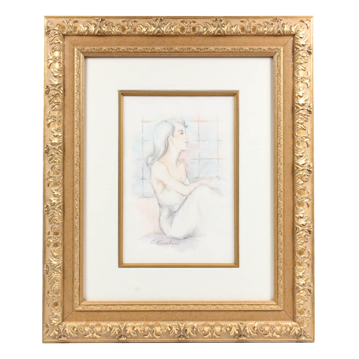 C. Ruskin "Dreaming II"  Mixed Media Painting