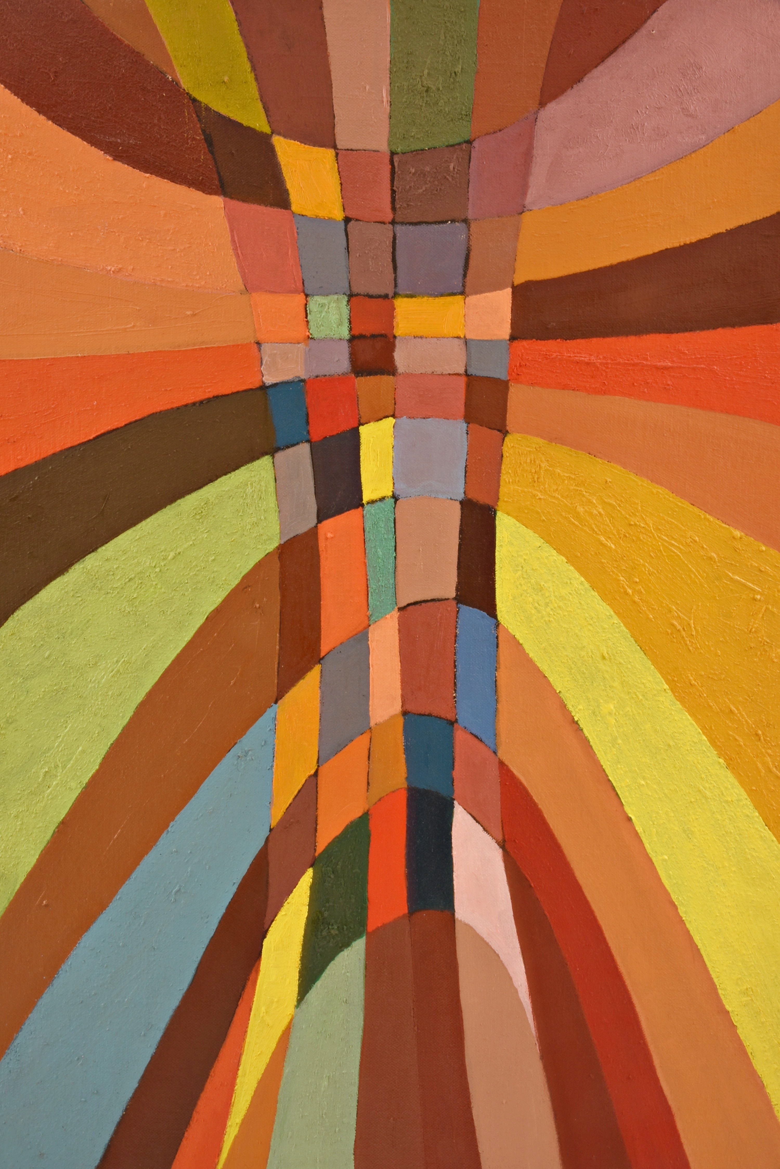 Original Abstract Painting "Technicolor" by E. Yaeger, Dated 1962