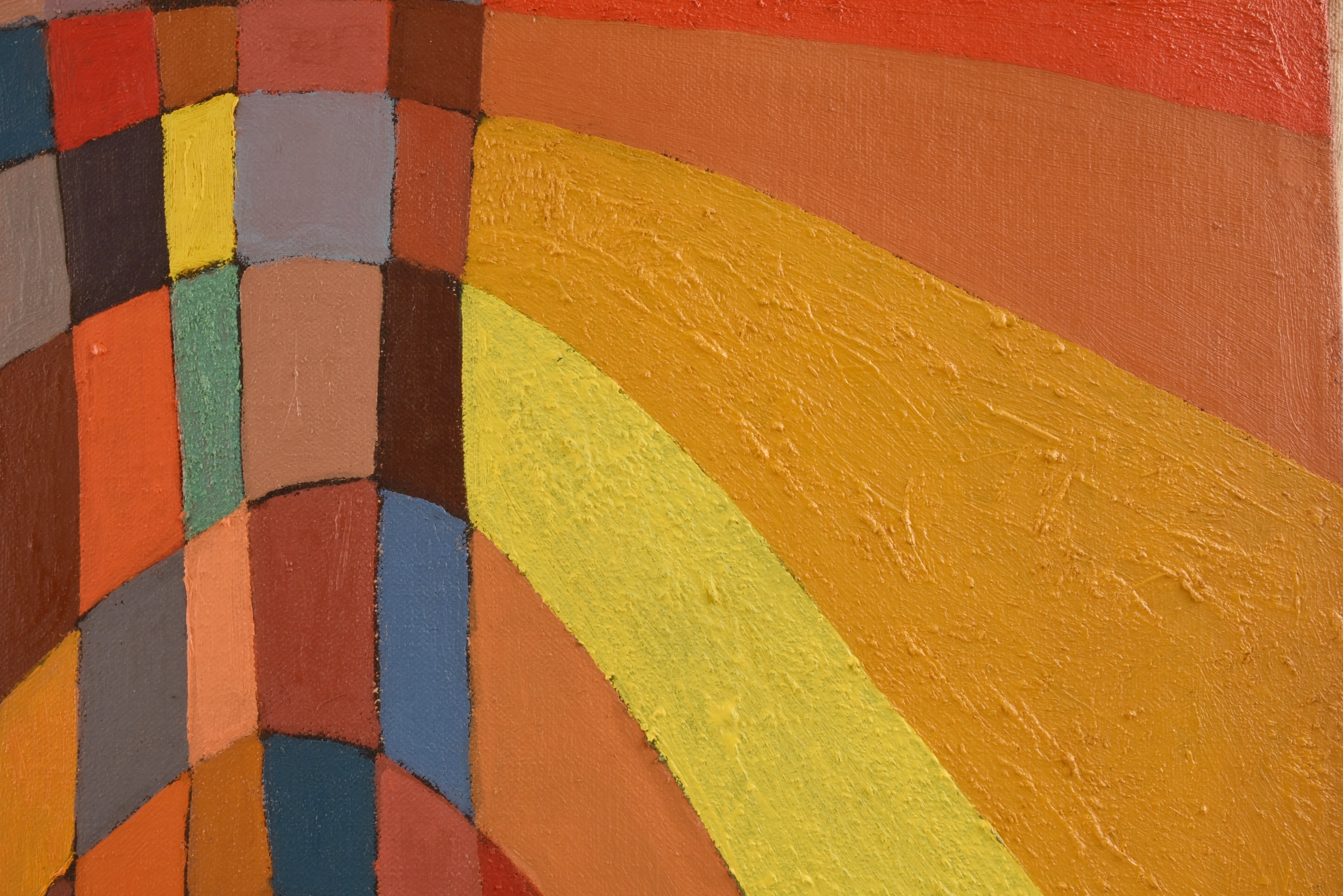 Original Abstract Painting "Technicolor" by E. Yaeger, Dated 1962