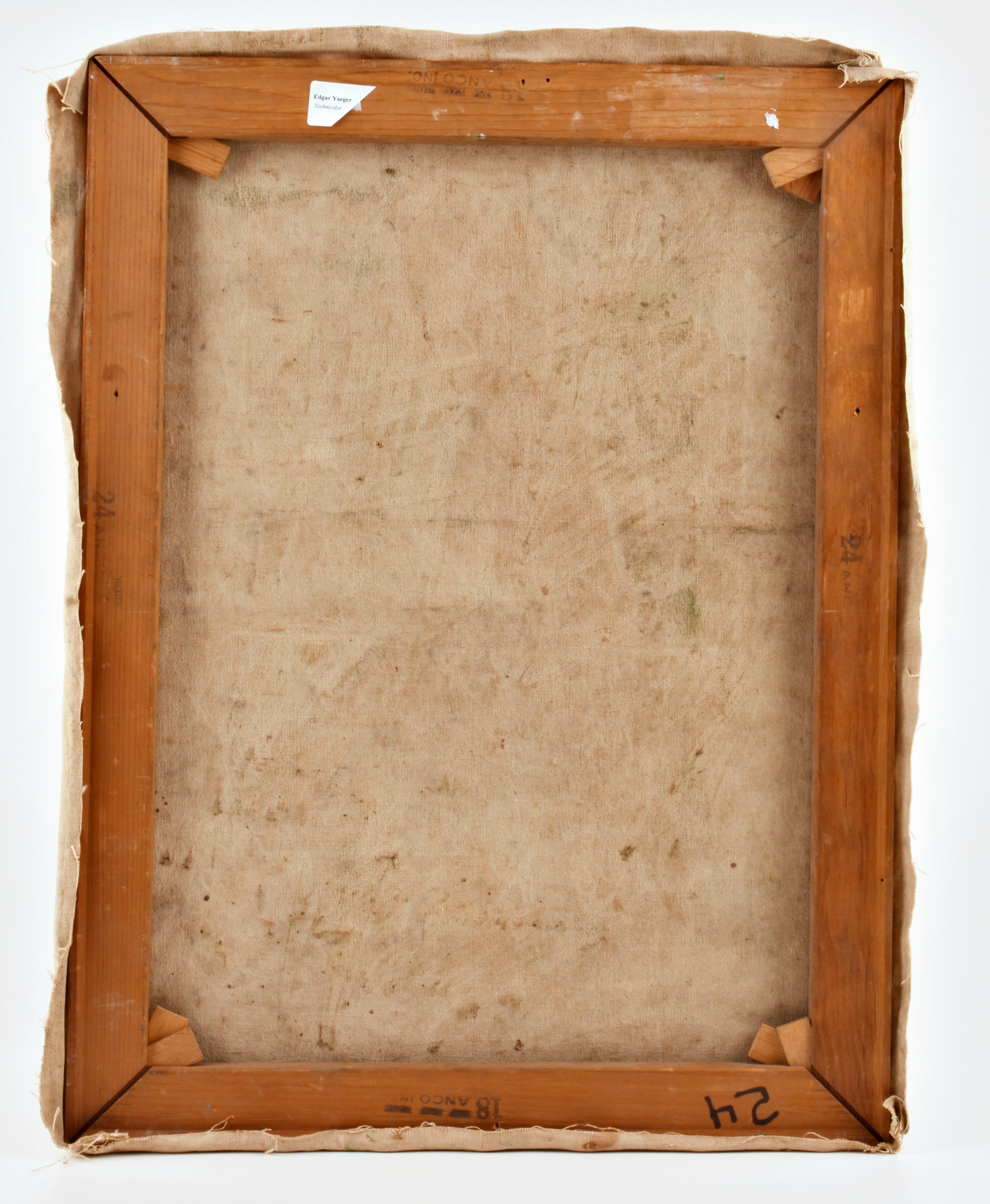 Original Abstract Painting "Technicolor" by E. Yaeger, Dated 1962