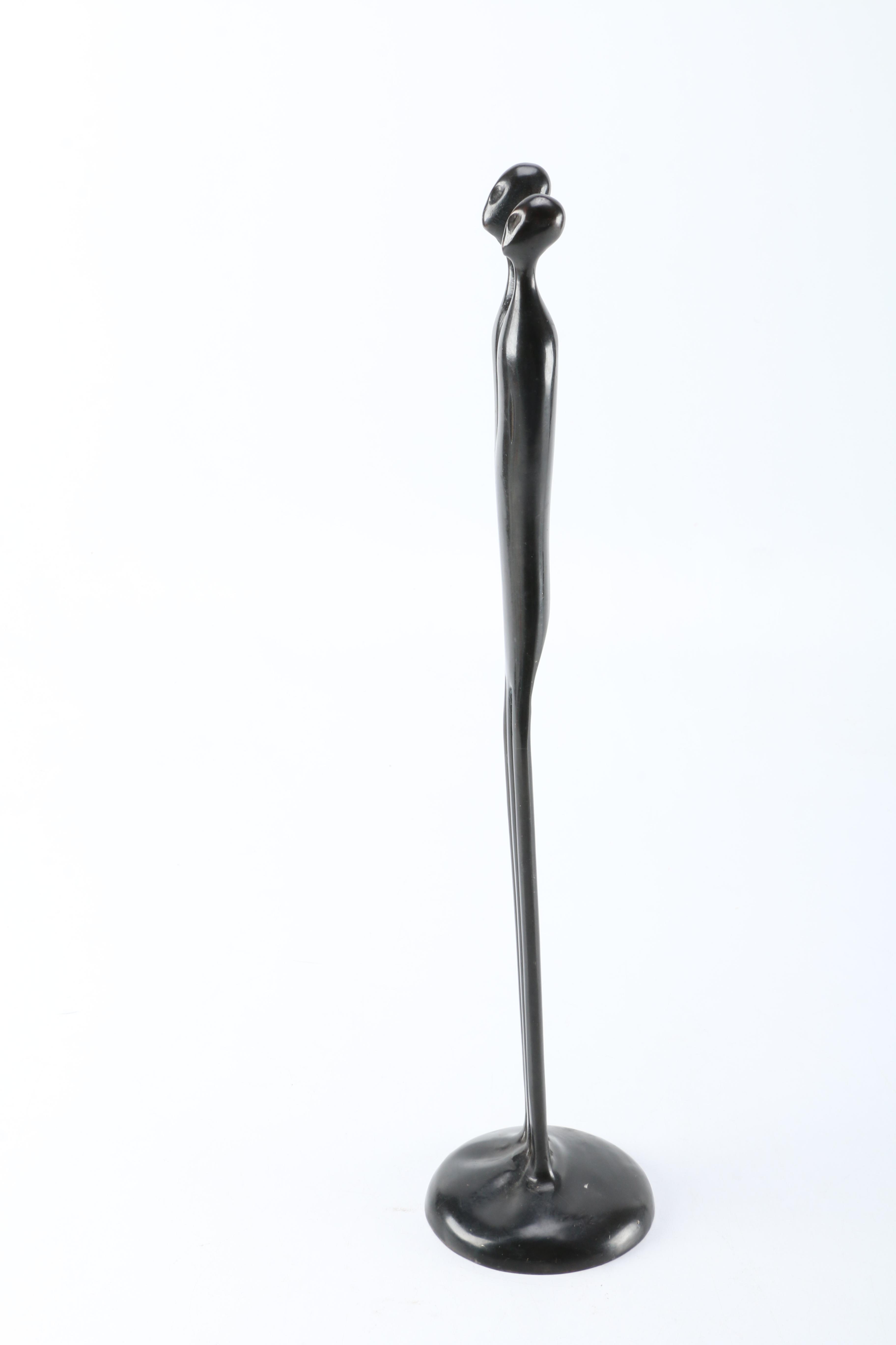 Mid Century Cast Metal Sculpture of Two People