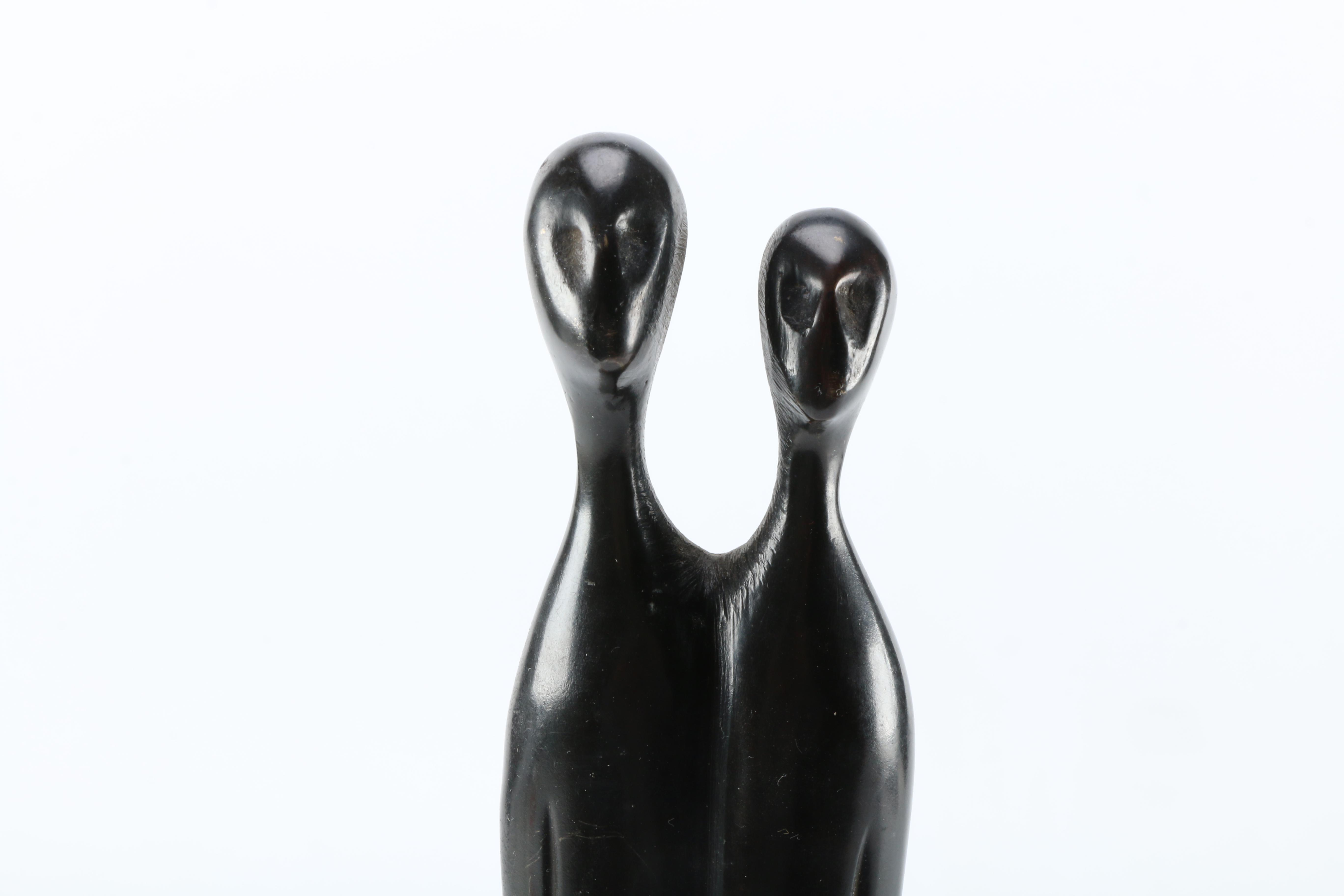 Mid Century Cast Metal Sculpture of Two People