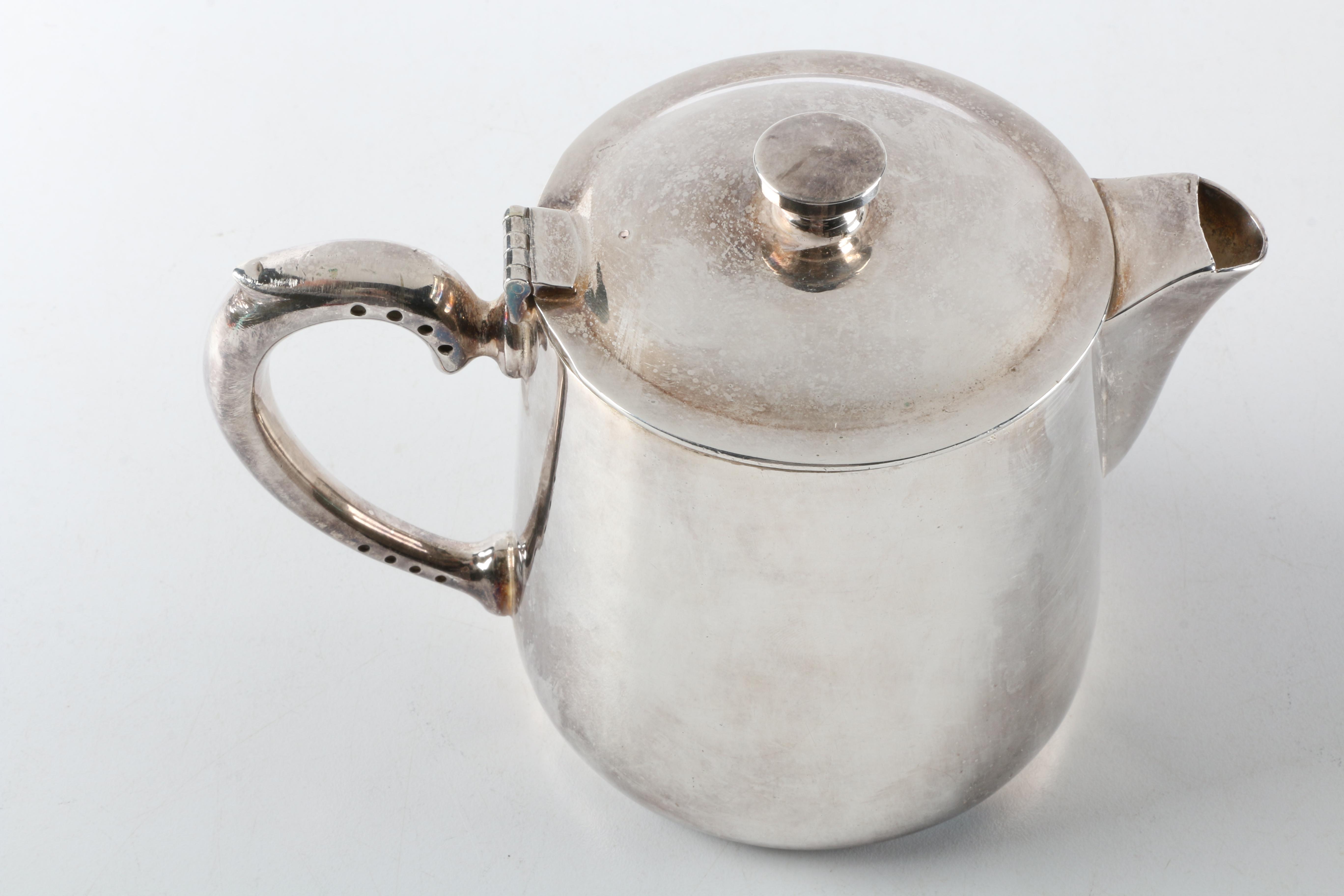 Vintage English Silver Plate Coffee Pot stamped "The Ritz" Hotel