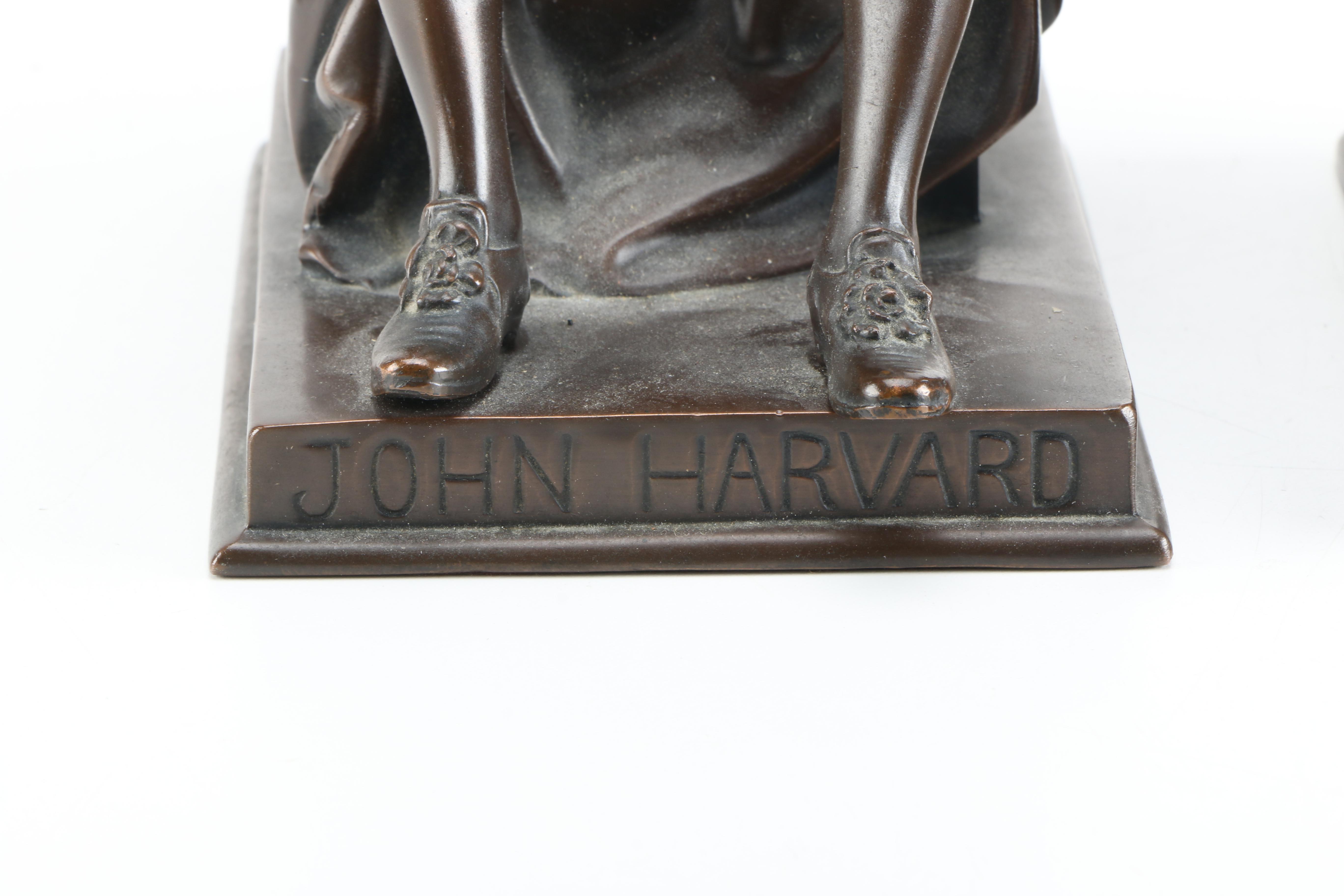 John Harvard Bronze Bookends