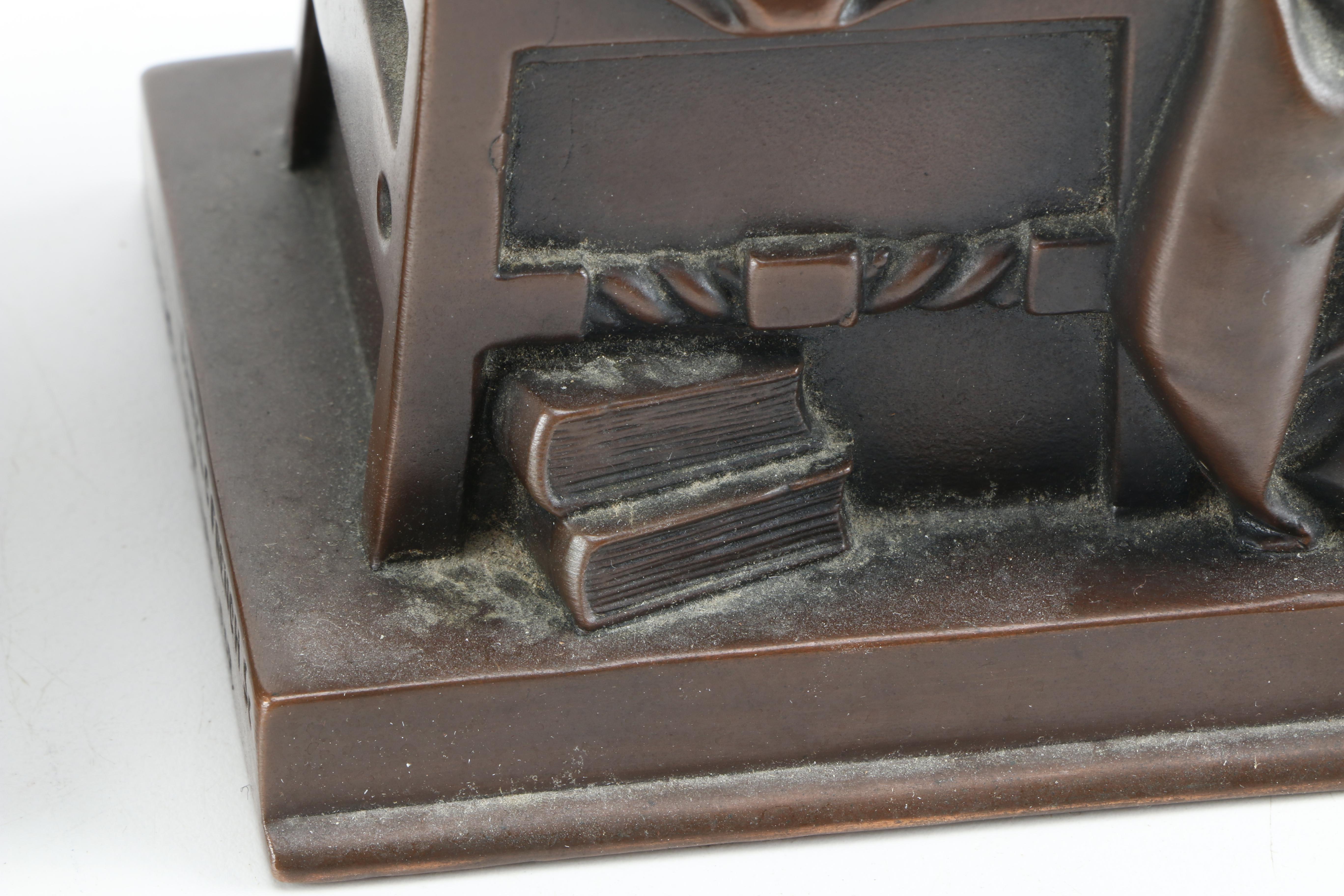 John Harvard Bronze Bookends