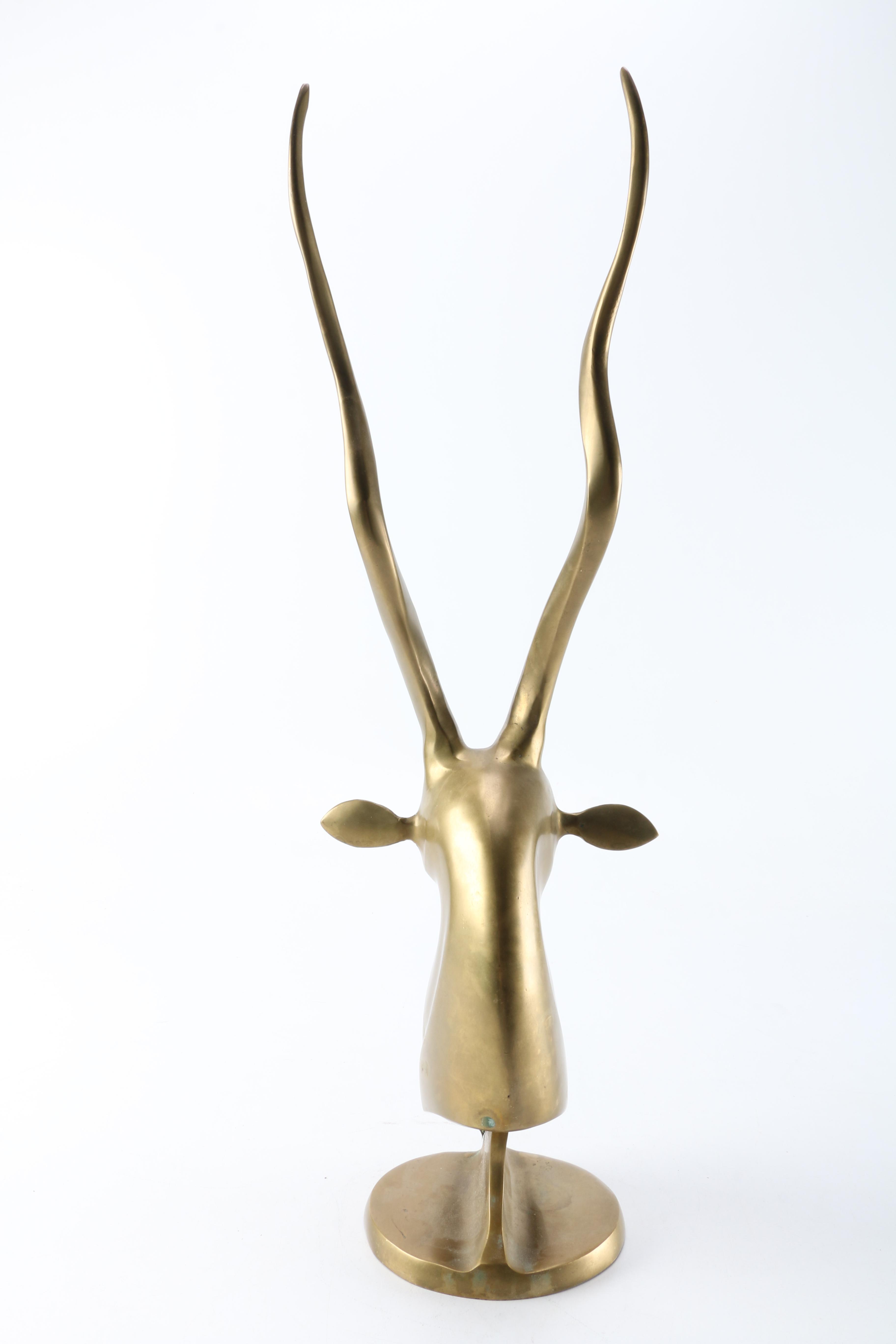 Mid Century Brass Antelope Sculpture