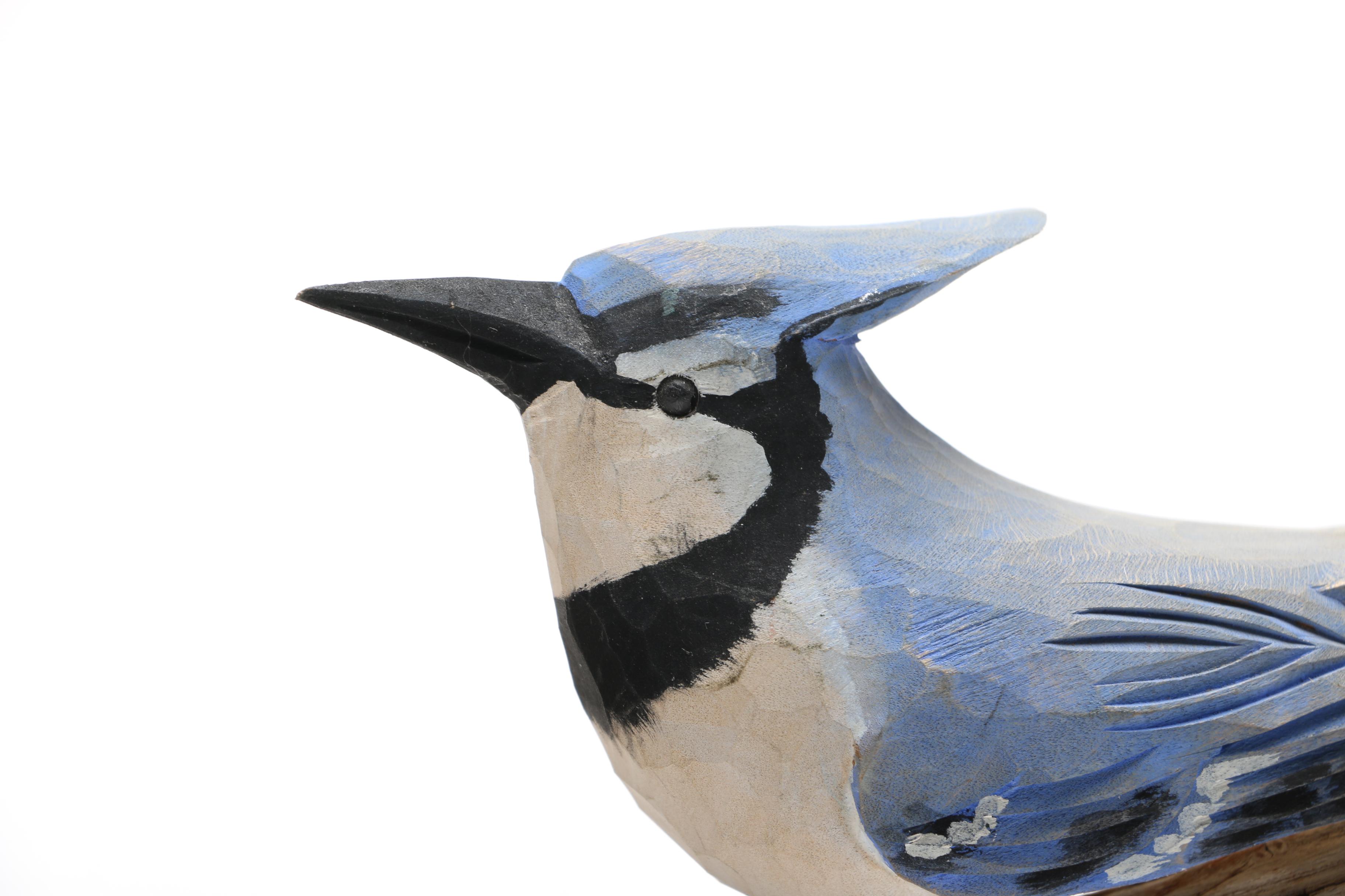 Douglas Sheppard Wood Carving of Blue Jay