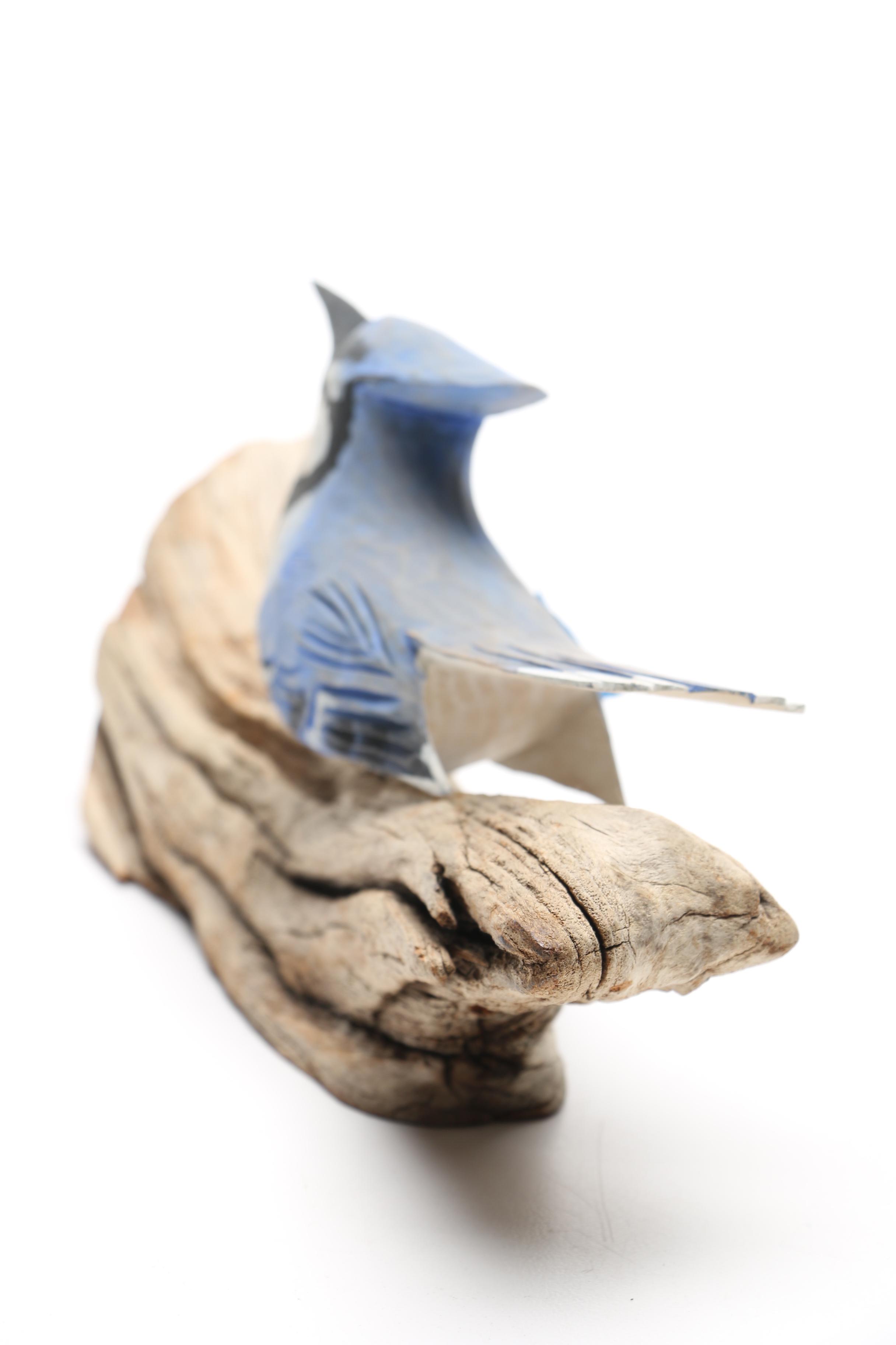 Douglas Sheppard Wood Carving of Blue Jay