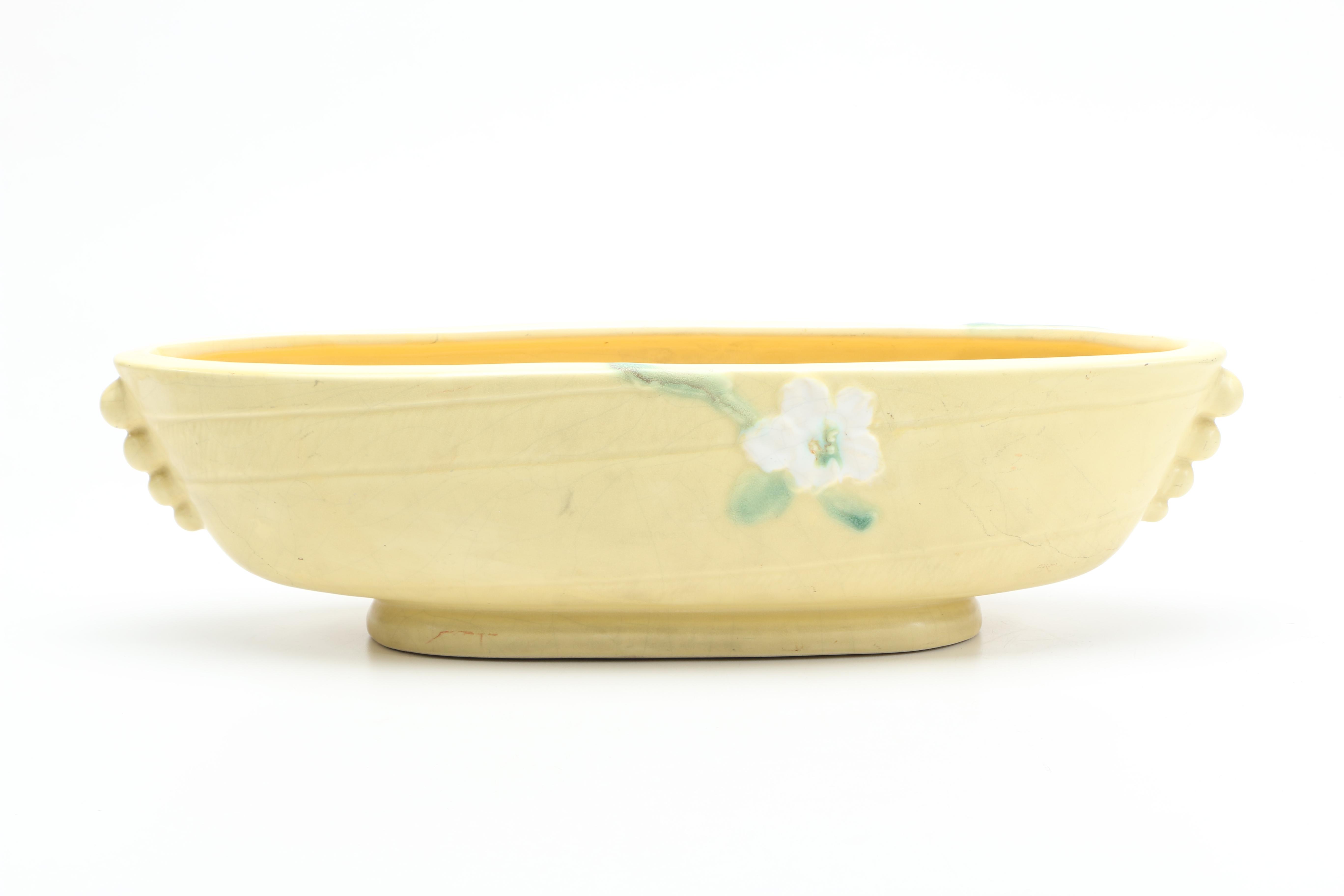 Weller Yellow Ceramic Bowl Circa 1935-1948