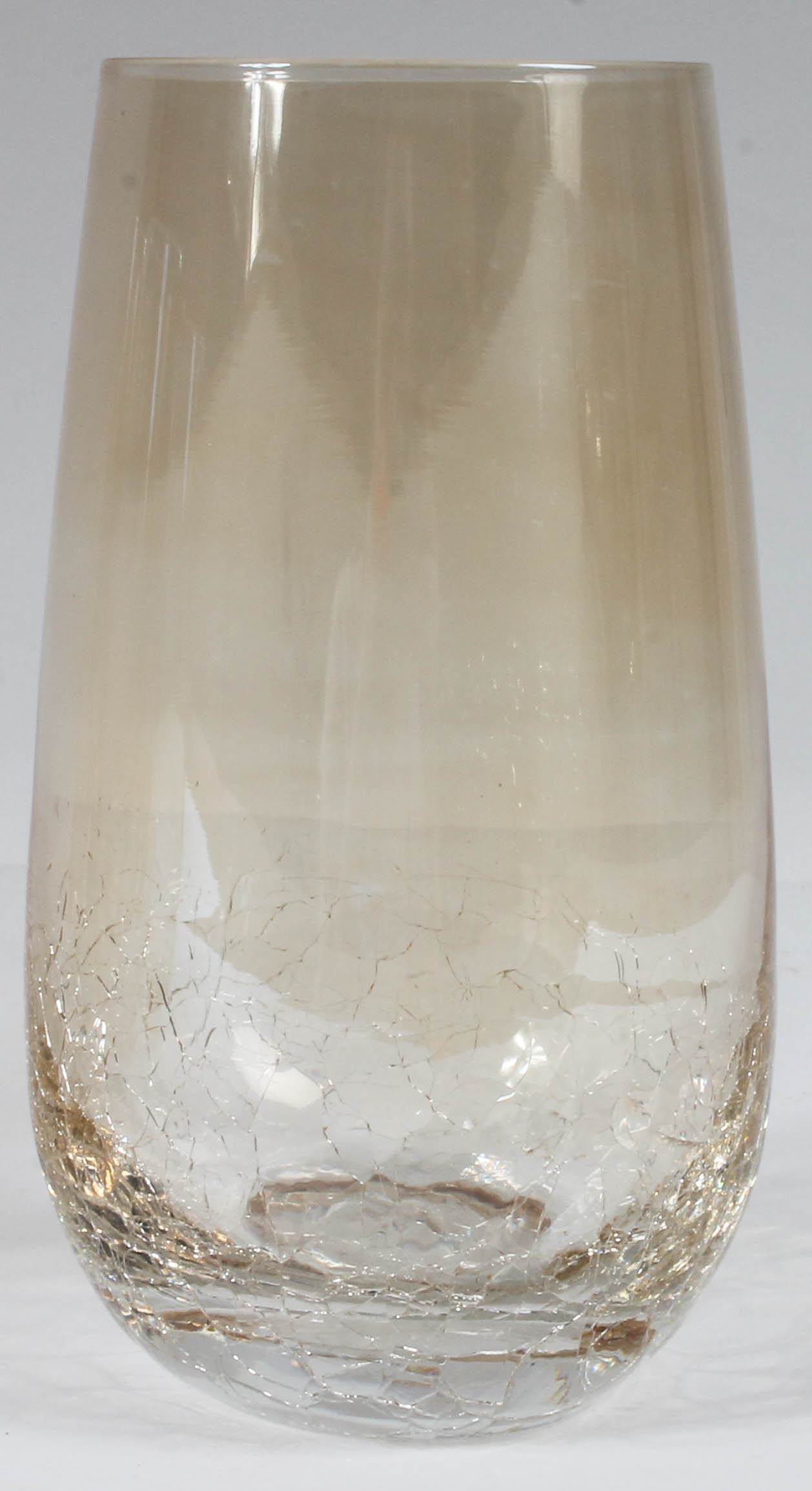 Eight Gold Tone Crazed Glass Tumblers