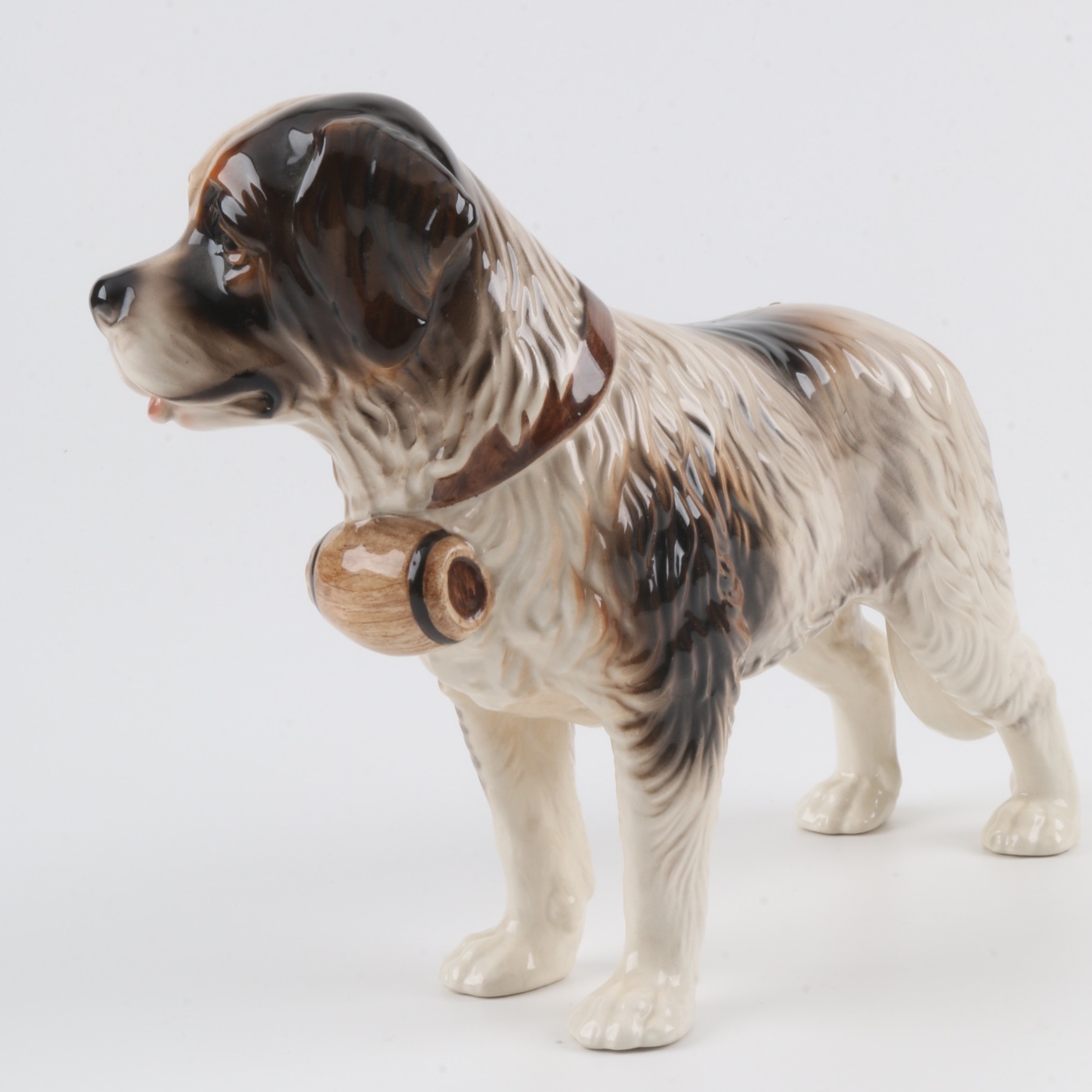 Circa 1945 Keramos Porcelain St Bernard with Keg Figure