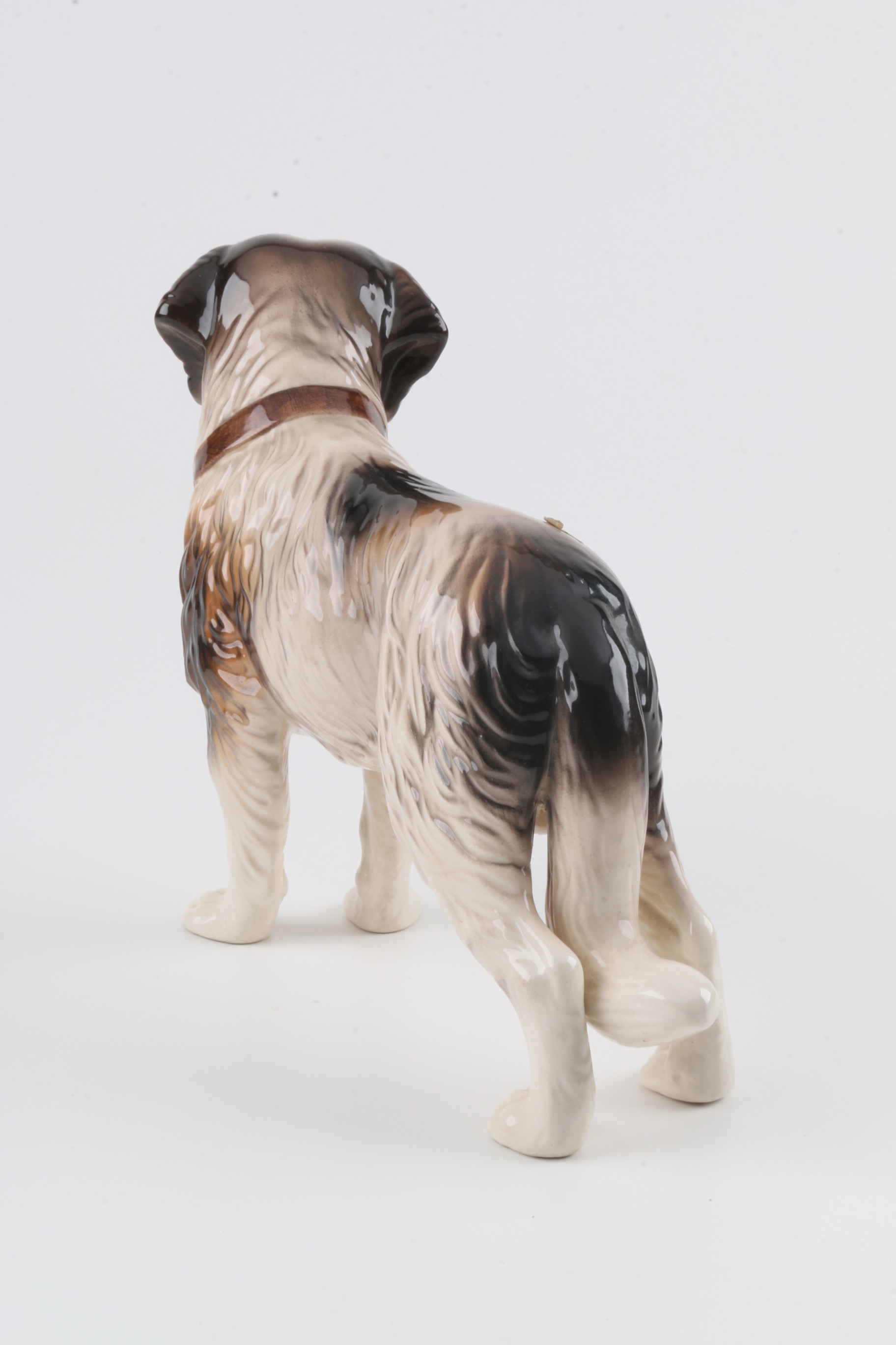 Circa 1945 Keramos Porcelain St Bernard with Keg Figure