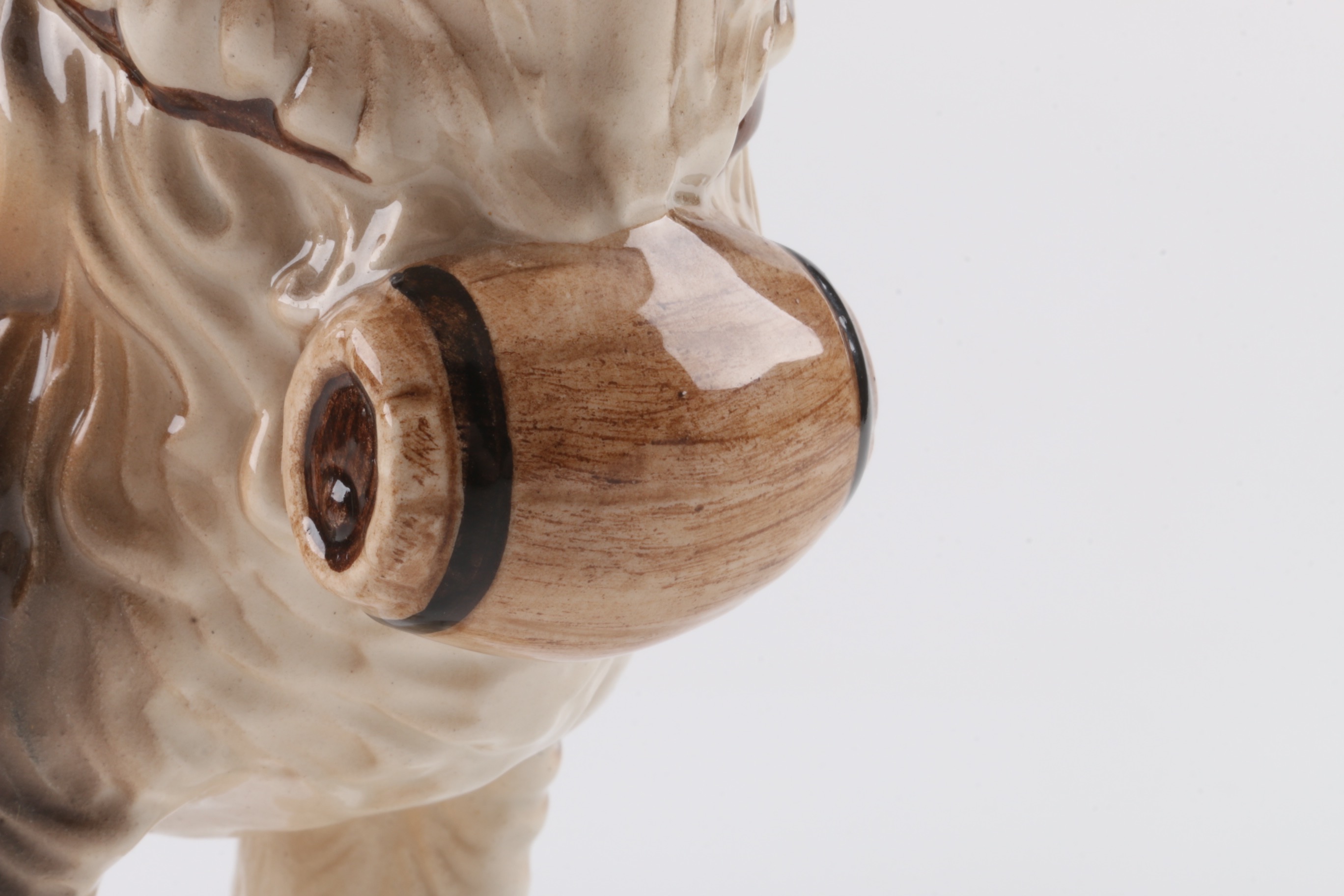 Circa 1945 Keramos Porcelain St Bernard with Keg Figure