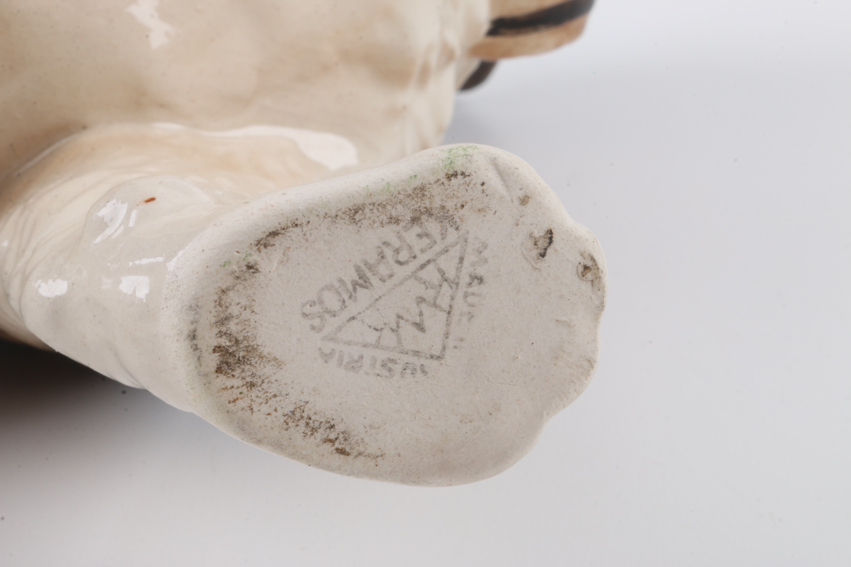 Circa 1945 Keramos Porcelain St Bernard with Keg Figure