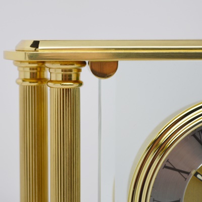 Howard Miller "Athens" Brass and Glass Table Clock