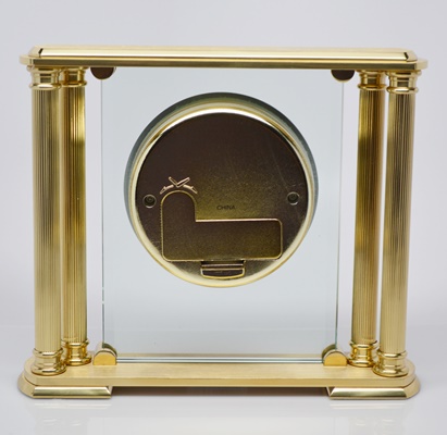 Howard Miller "Athens" Brass and Glass Table Clock