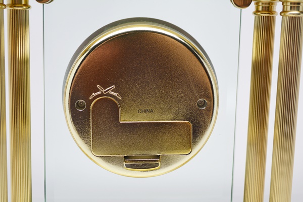 Howard Miller "Athens" Brass and Glass Table Clock