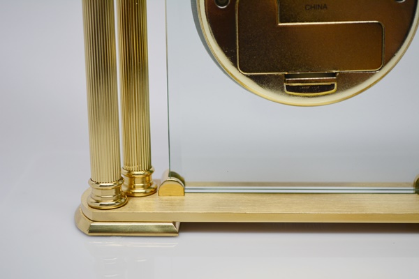 Howard Miller "Athens" Brass and Glass Table Clock