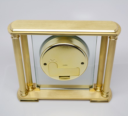 Howard Miller "Athens" Brass and Glass Table Clock