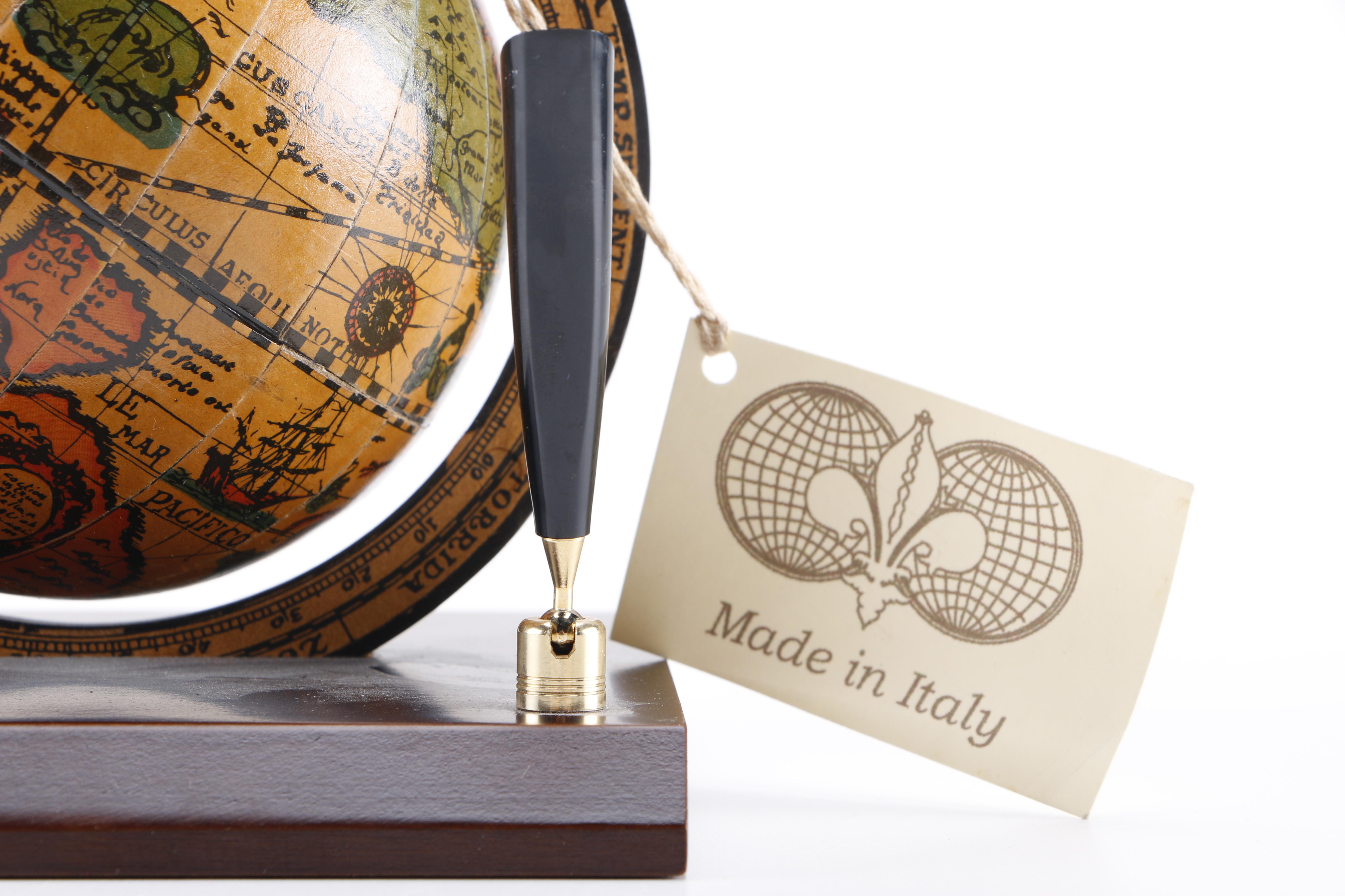 Zoffoli Italian Old World Globe and Pen Desk Set