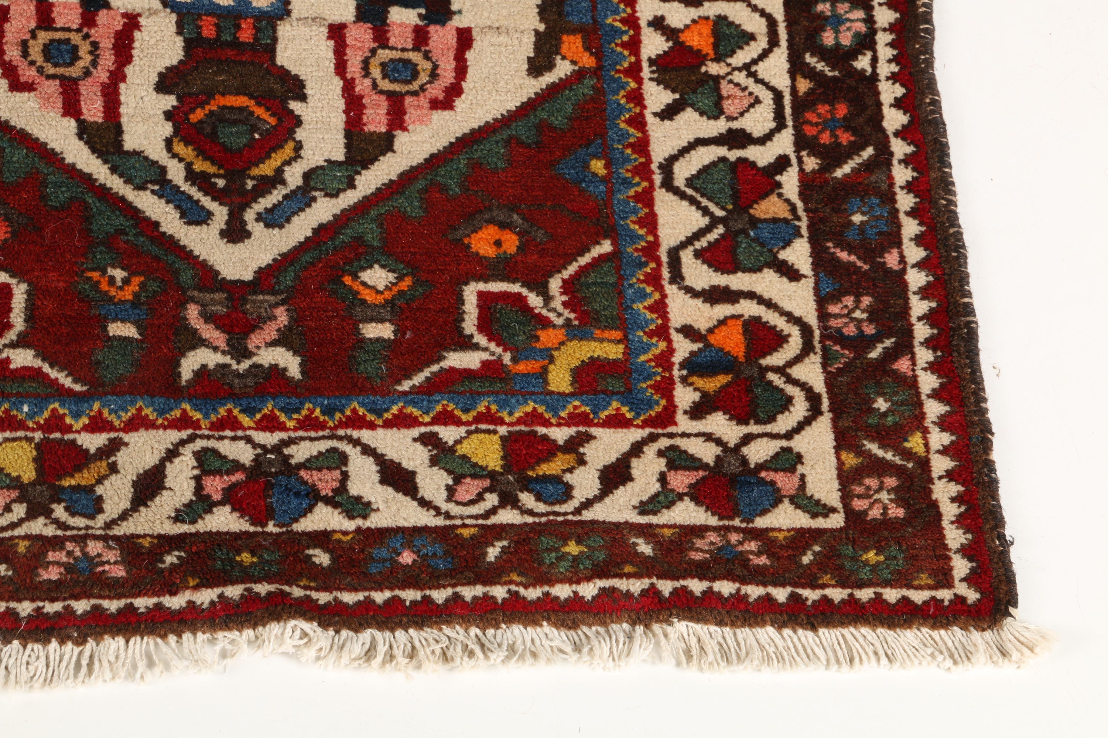 Hand-Knotted Indo-Bahktiari Area Rug
