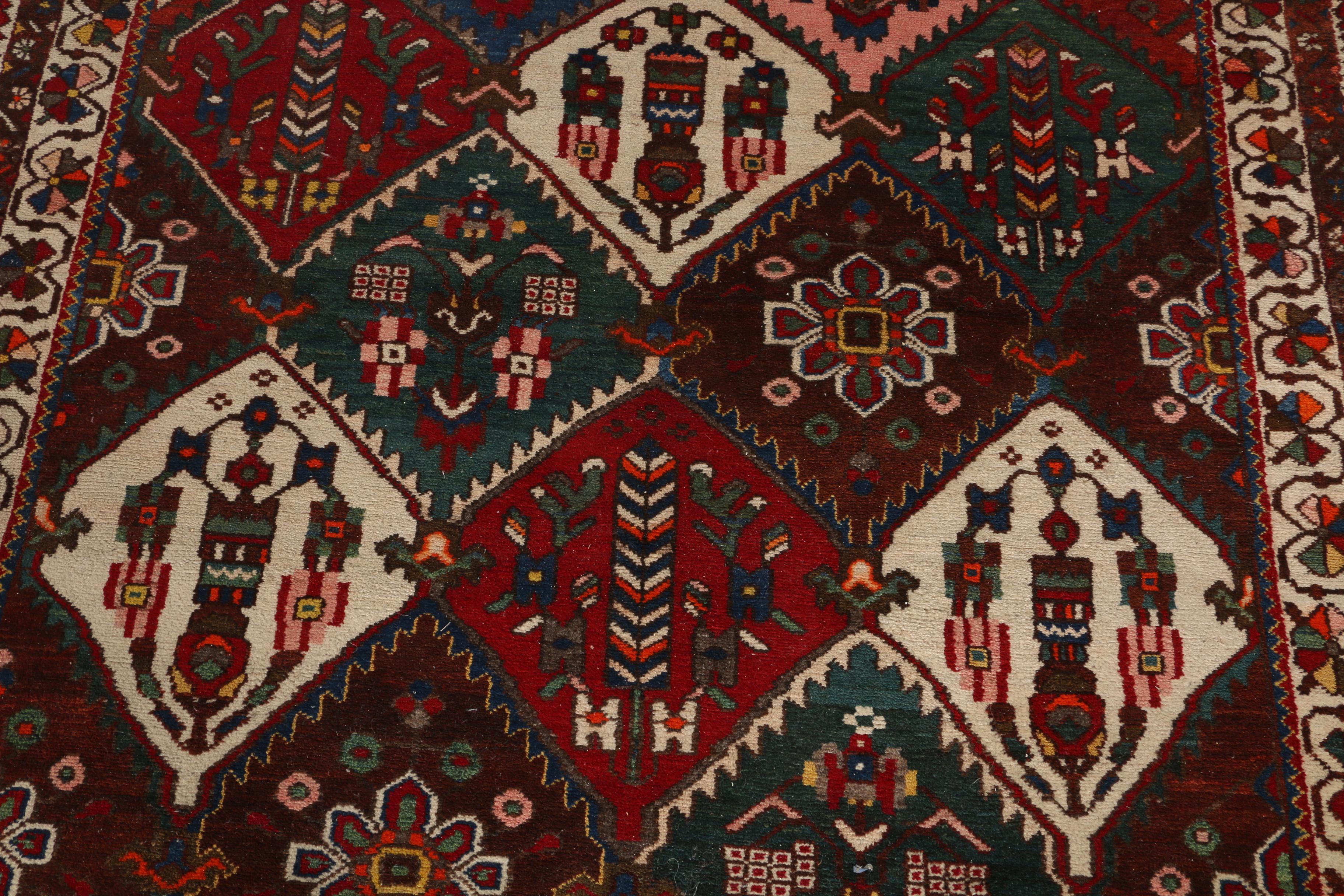 Hand-Knotted Indo-Bahktiari Area Rug